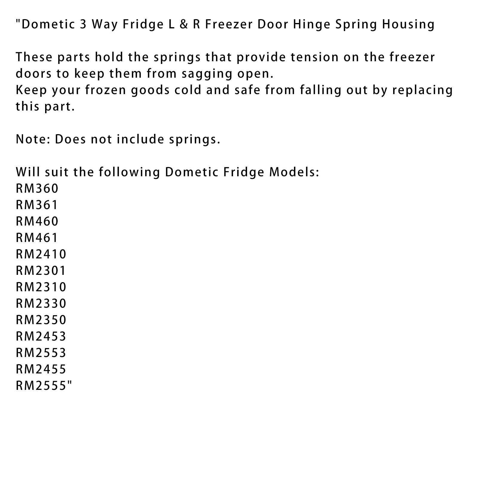 Paire de réfrigérateurs du congélateur Kit de remplacement de charnière pour Dometic RM2350 RM2301 RM2553