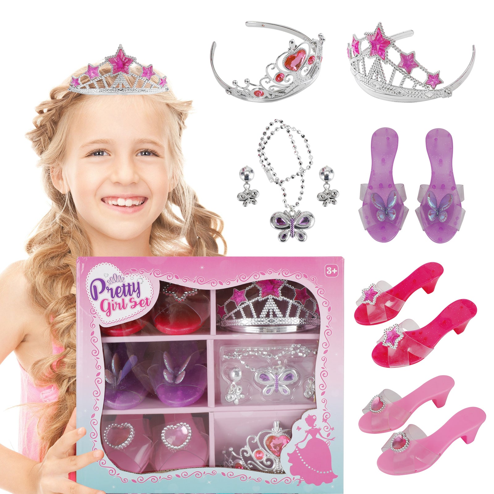 Habillage princesse habiller talons bijoux et diadèmes jouets pour petites filles enfants