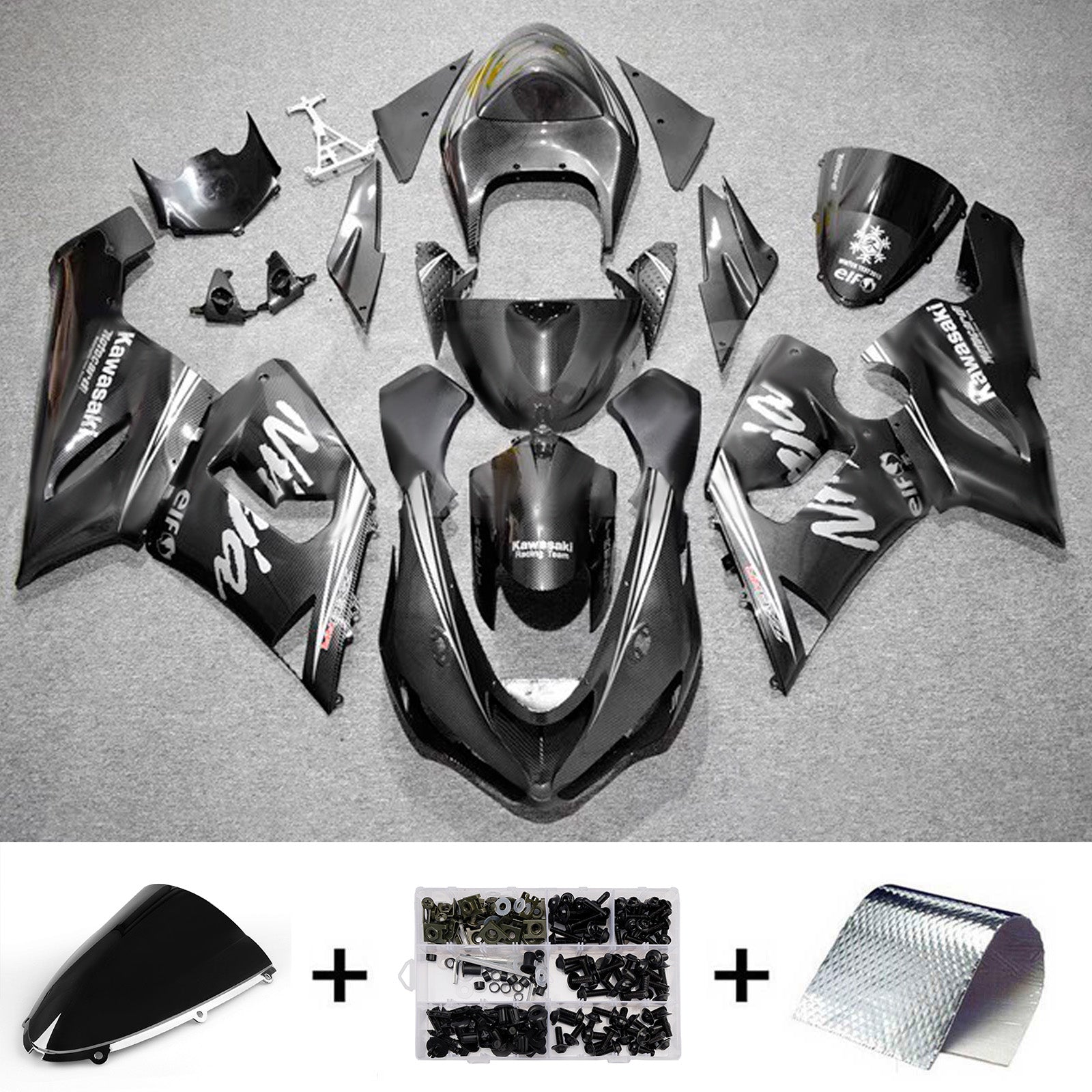 Kit carena iniezione carrozzeria in plastica ABS adatta per Kawasaki ZX6R 636 2005-2006