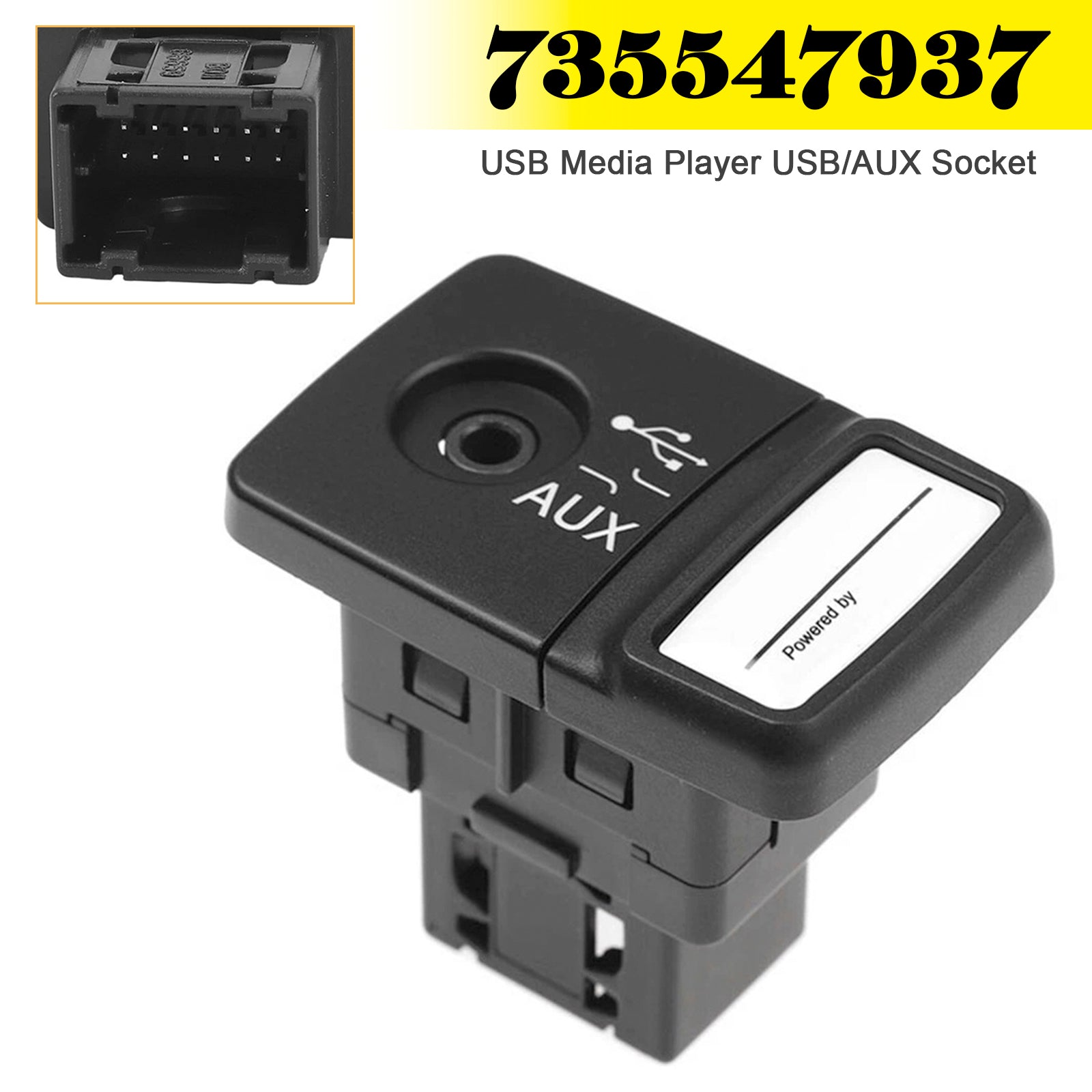 USB Media Player USB/AUX Socket 735547937 for Fiat 500 Panda Punto