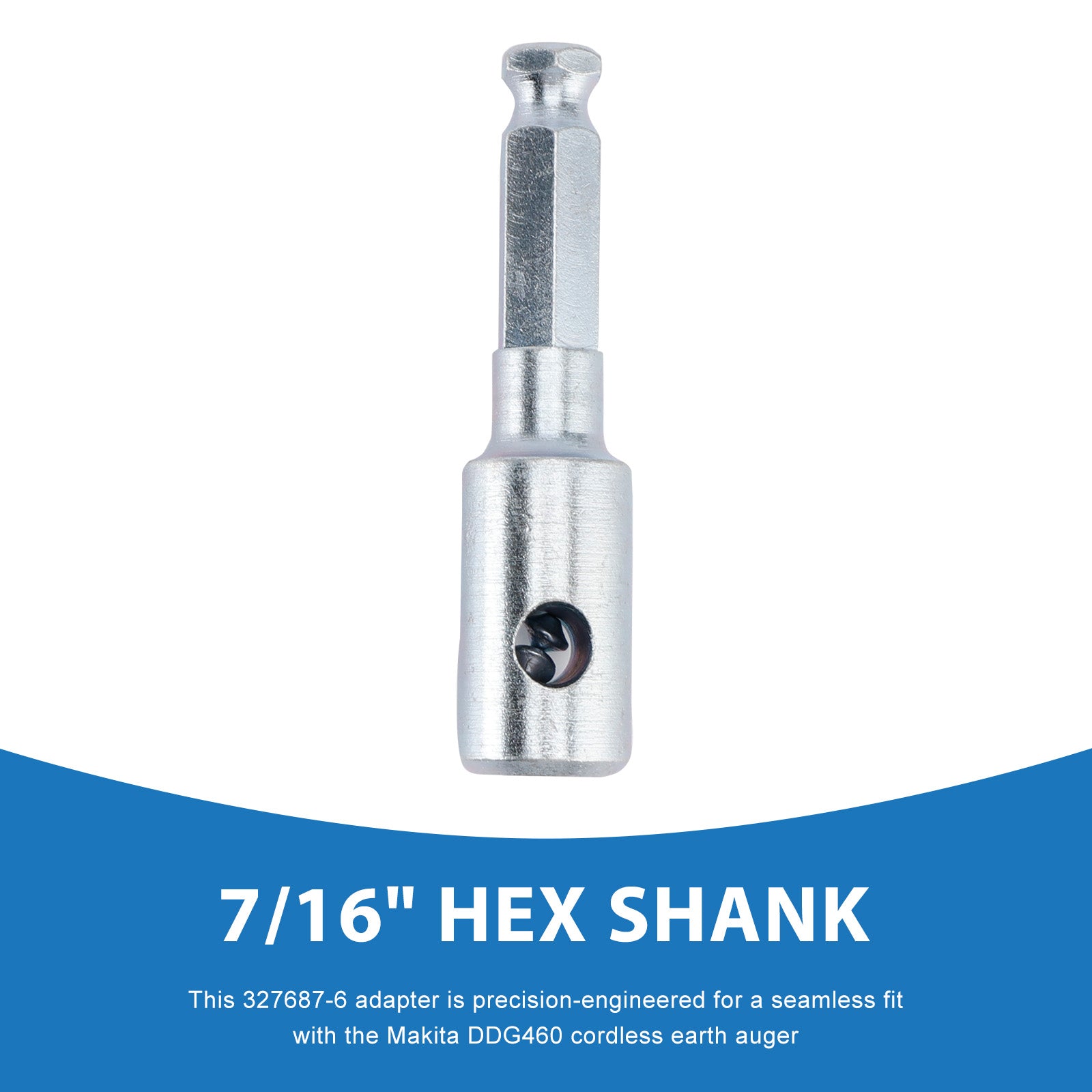 327687-6 Earth Auger Bit Adapter D-7/16" Hex Shank for Makita DDG460