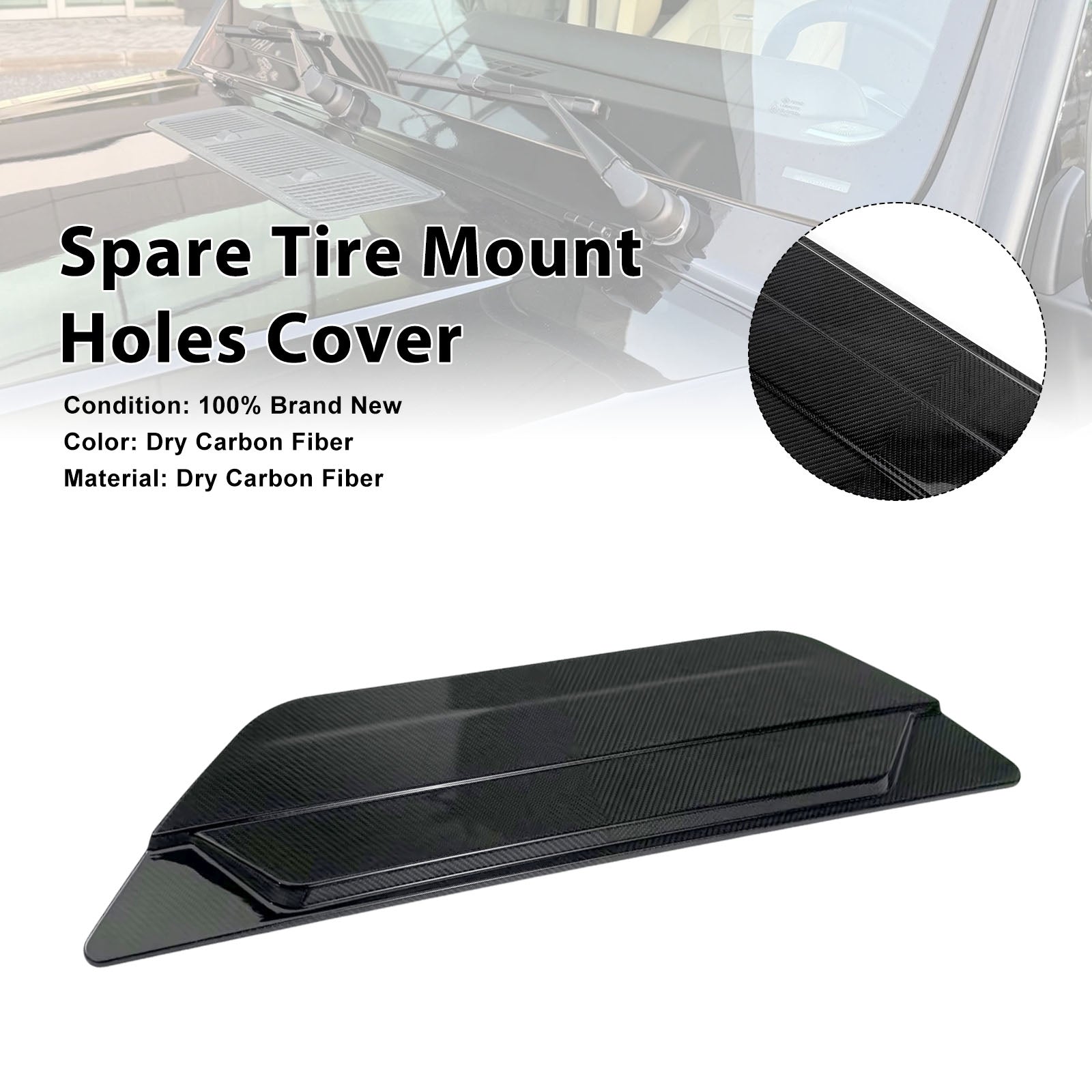 Carbon Fiber Spare Tire Mount Holes Cover Fit Mercedes Benz W464 W465 2019-26