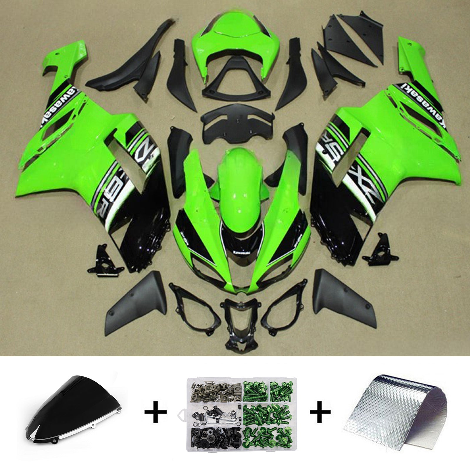 Kit carena iniezione carrozzeria in plastica ABS adatta per Kawasaki ZX6R 636 2007-2008