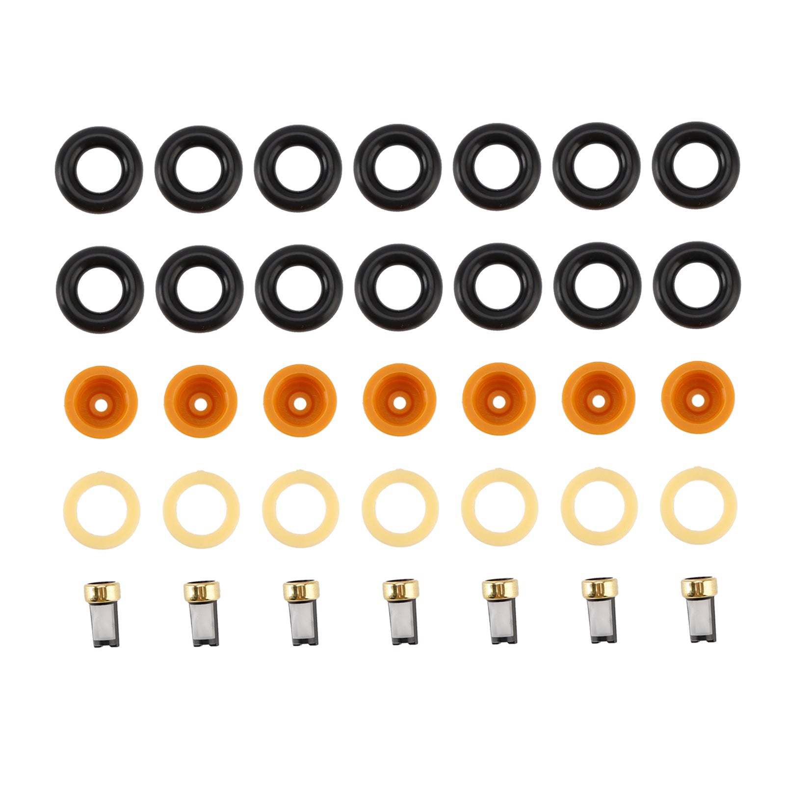 6PCS Fuel Injector O-Ring Filter Seal Fit Audi 80 90 100 A4 A6 A8 2.4 2.6 2.8