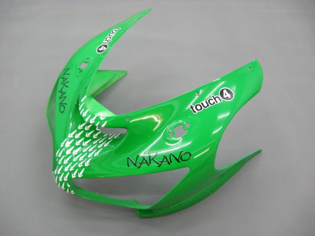 2005-2006 Kawasaki ZX6R 636 stroomlijnkappen groen zwart nr. 56 Nakano Racing generiek