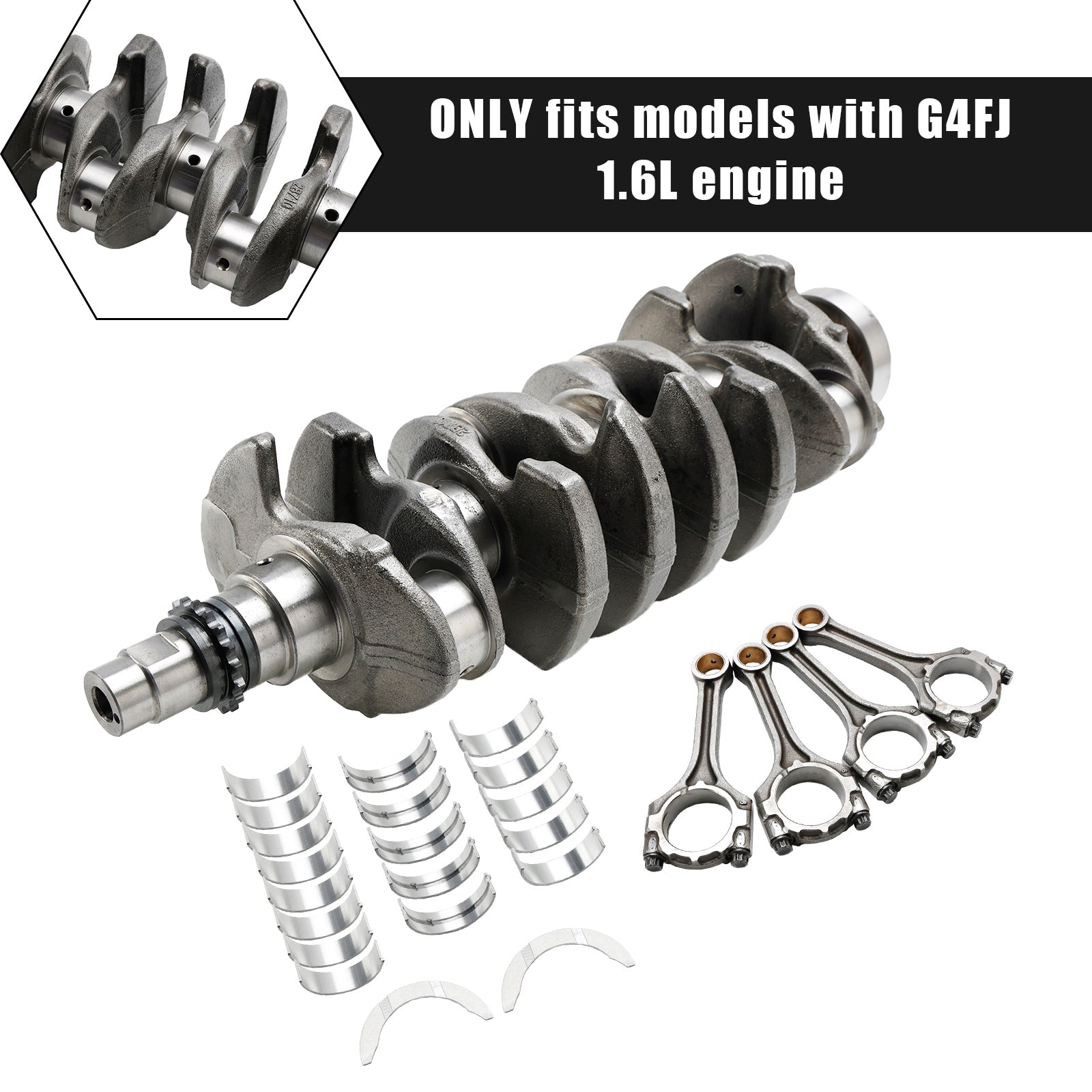 G4FJ 1.6L Crankshaft & Connecting Rods & Bearings For Hyundai Tucson 2015-2020