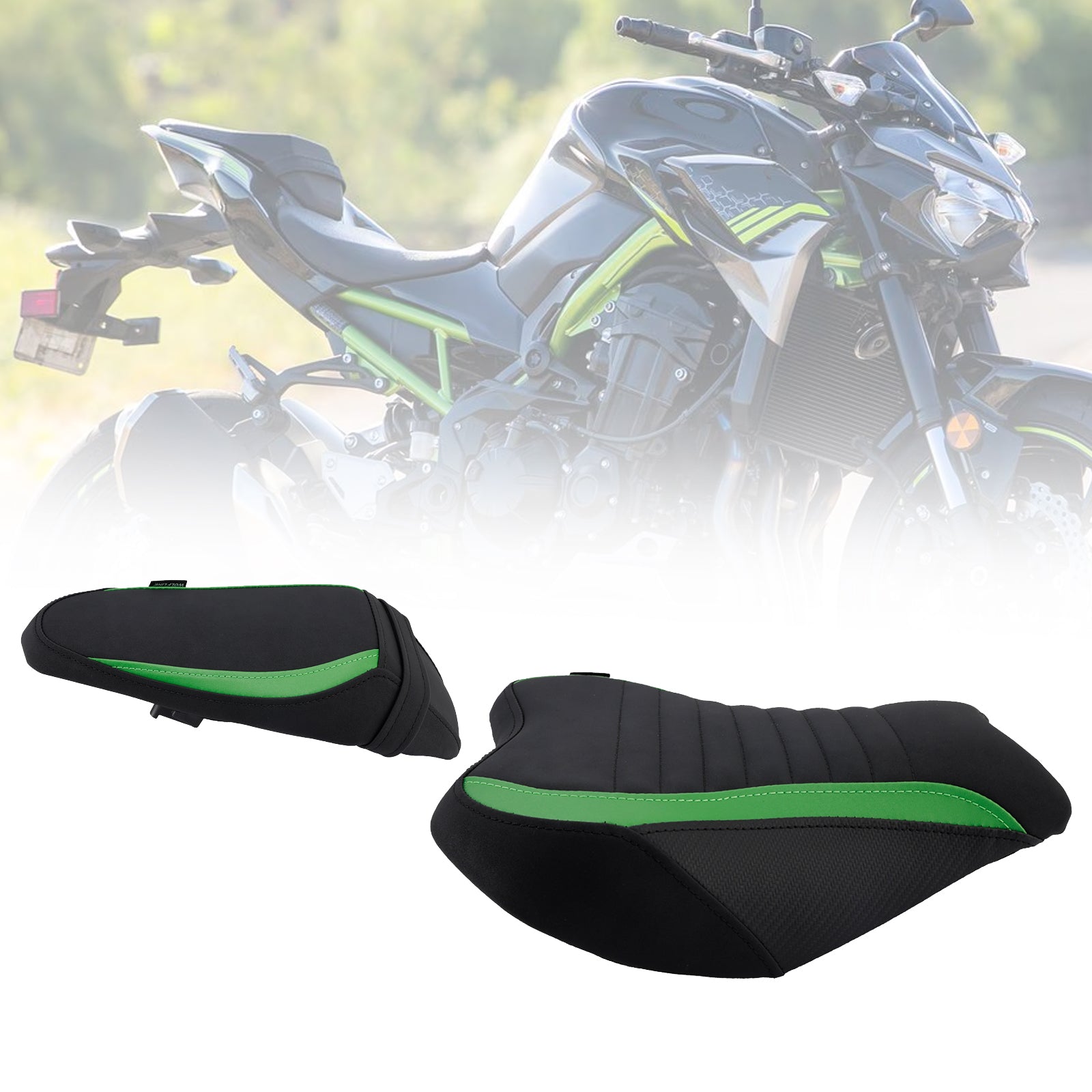 Complete Cushion Rider Passenger Seat Black Fits For Kawasaki Ninja Z900 17-24