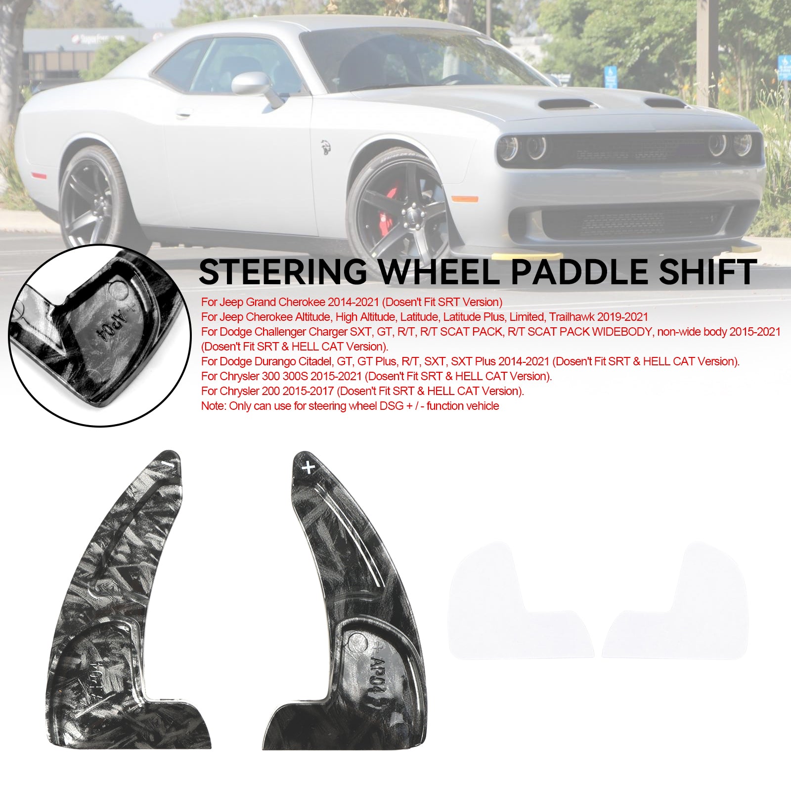 Stuurschakelpaddle Verlengstuk Versnellingspook passend voor Dodge Challenger Charger