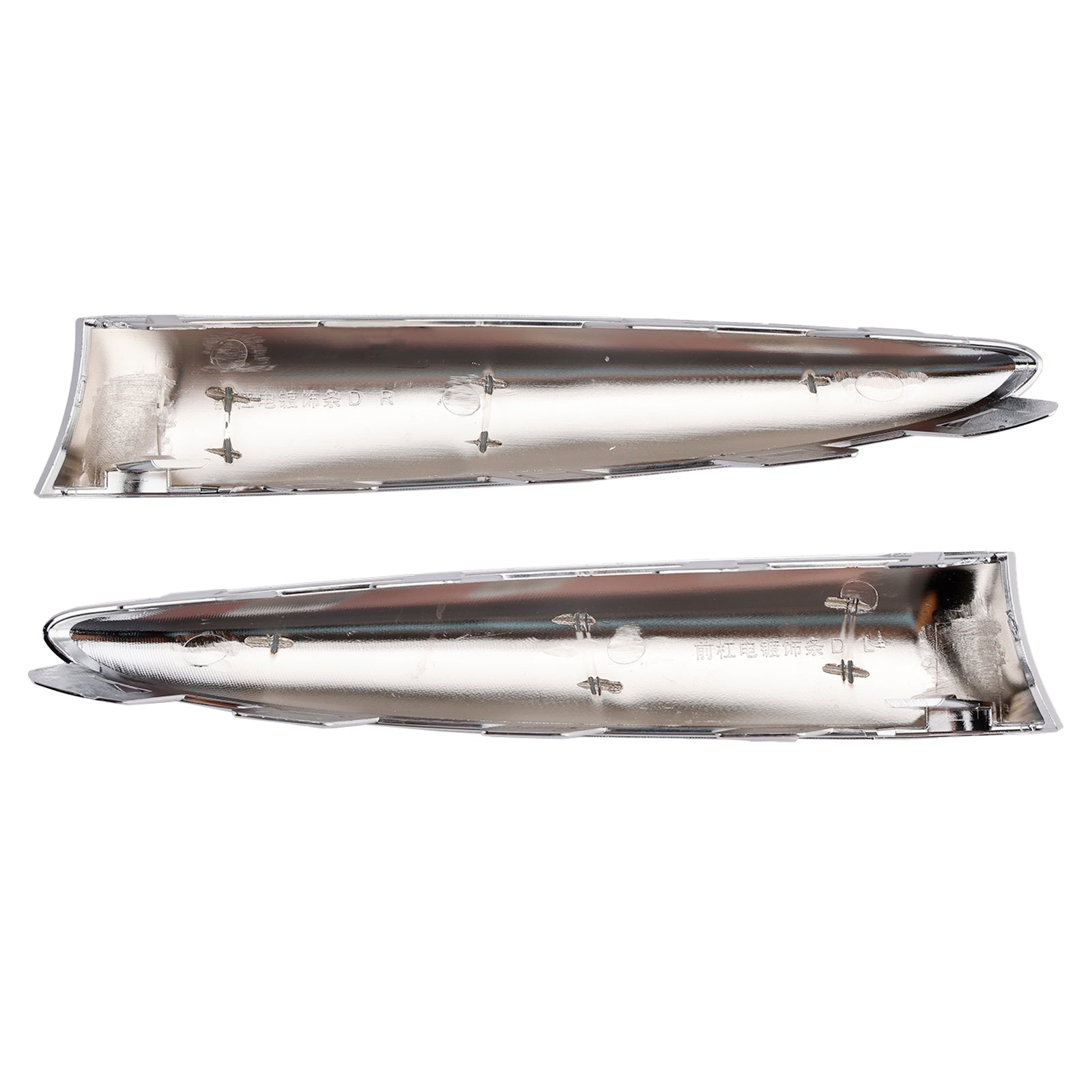 2015.08-2020 Fiat 500 Lounge Left & Right Front Bumper Moulding Chrome