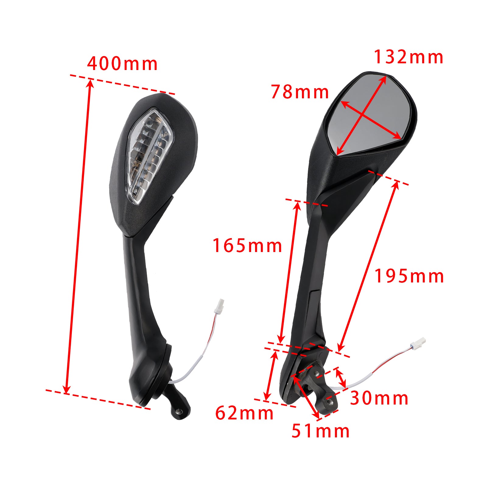 Rearview Mirrors with Indicator For Ducati Supersport 939 / S 2017 - 2020