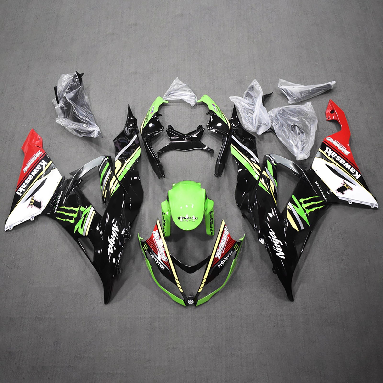 Kit carena iniezione carrozzeria in plastica ABS adatta per Kawasaki ZX6R 636 2013-2018