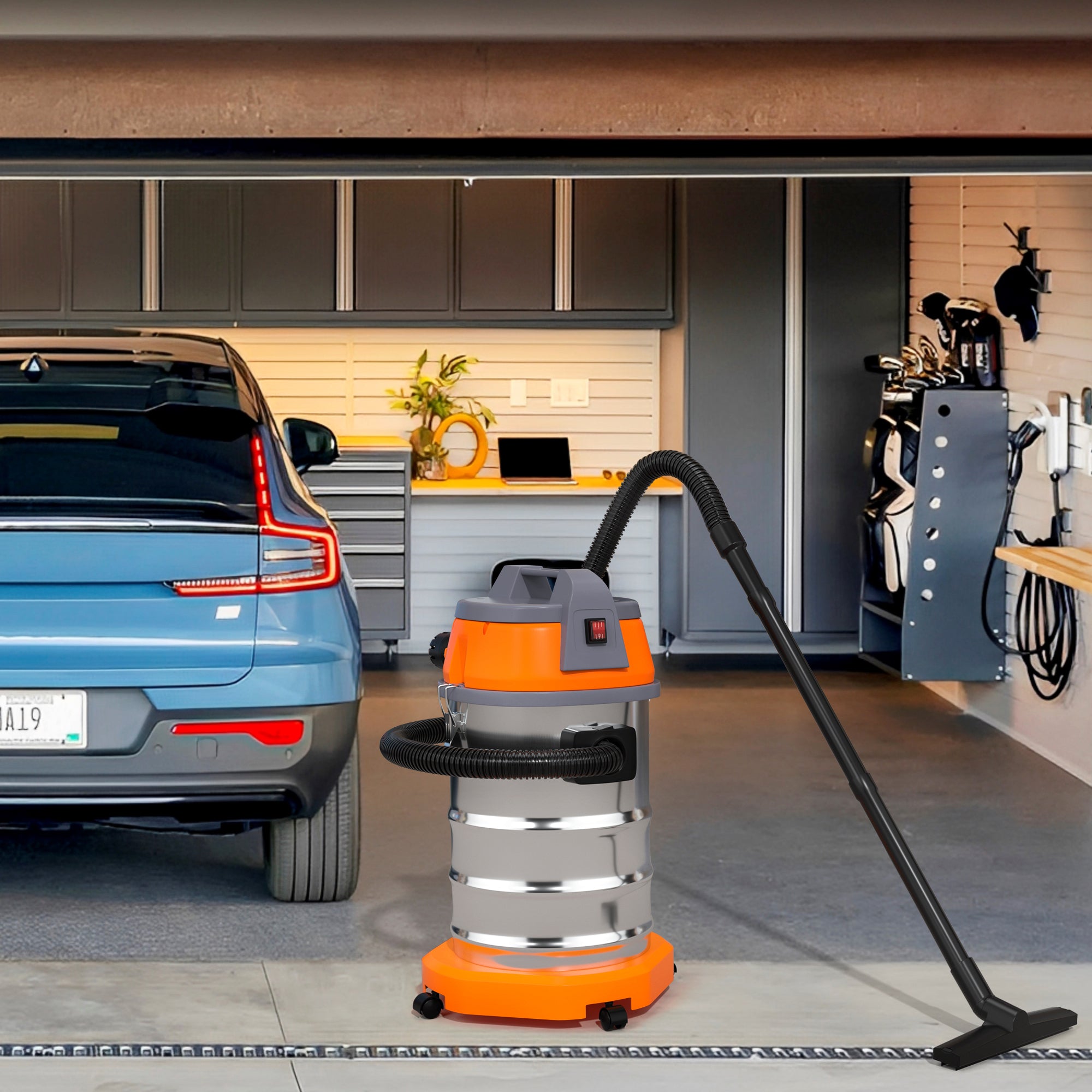 Wet Dry Blow Three Uses 10 Gallon 3200w 8 Peak Hp Stainless Steel Shop Vac Vacuum Cleaner Garage Portable Car Detailing For House Garage Workshop Car