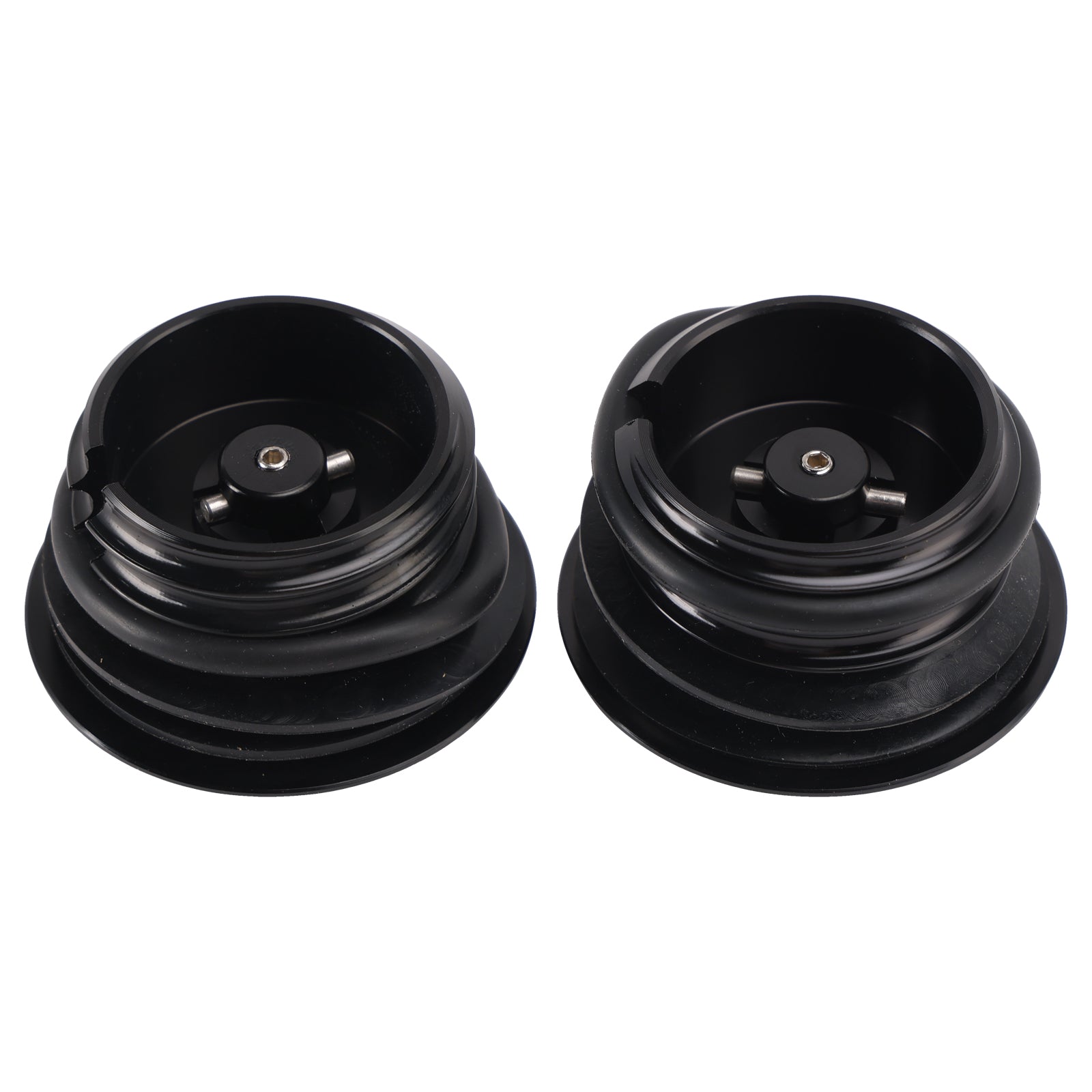 Pop Up Vented Gas Cap Set Black For Softail Low Rider Dyna Sport Super Glide