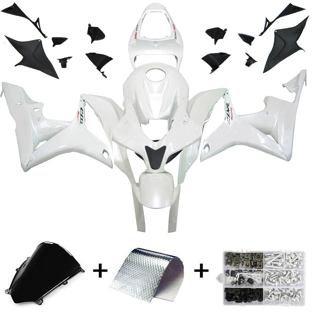 2007-2008 Honda CBR 600 RR White CBR Racing Fairings Generic