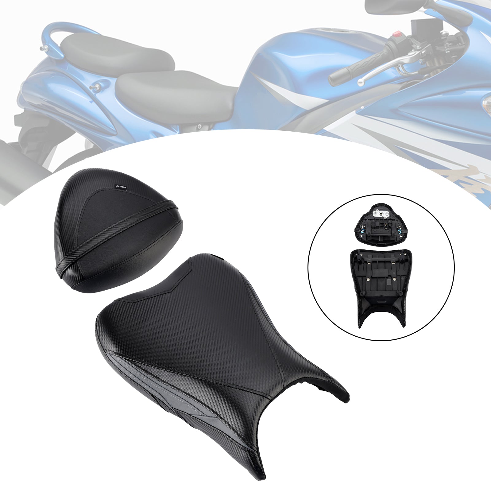 Front&Rear Raider Passenger Cushion Kit Black2 For Suzuki Gsx1300R 2022-2024