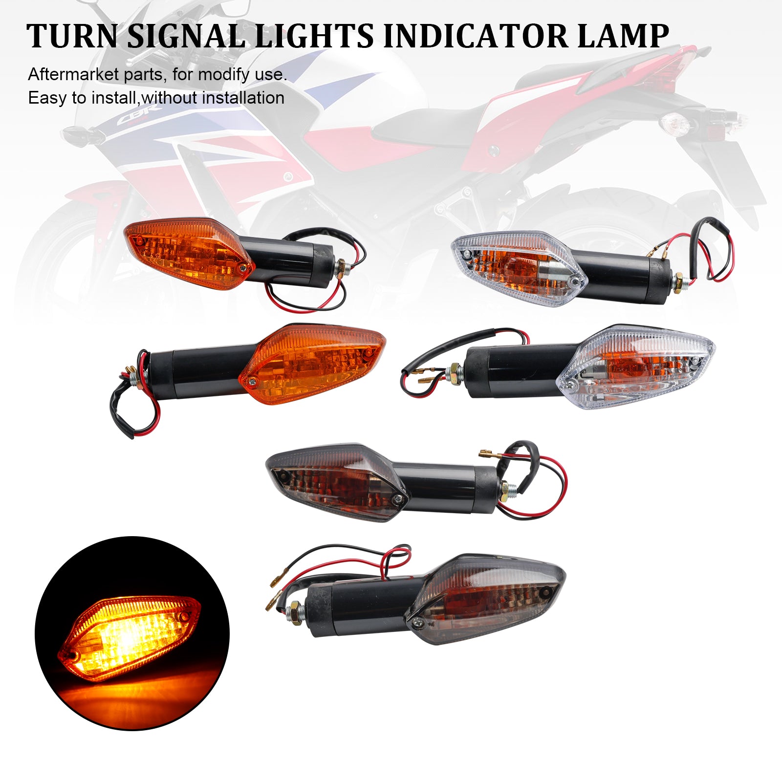 Turn Signal Lights Indicator Lamp For Honda CBR 250R 300R CBF 125 150 CB300