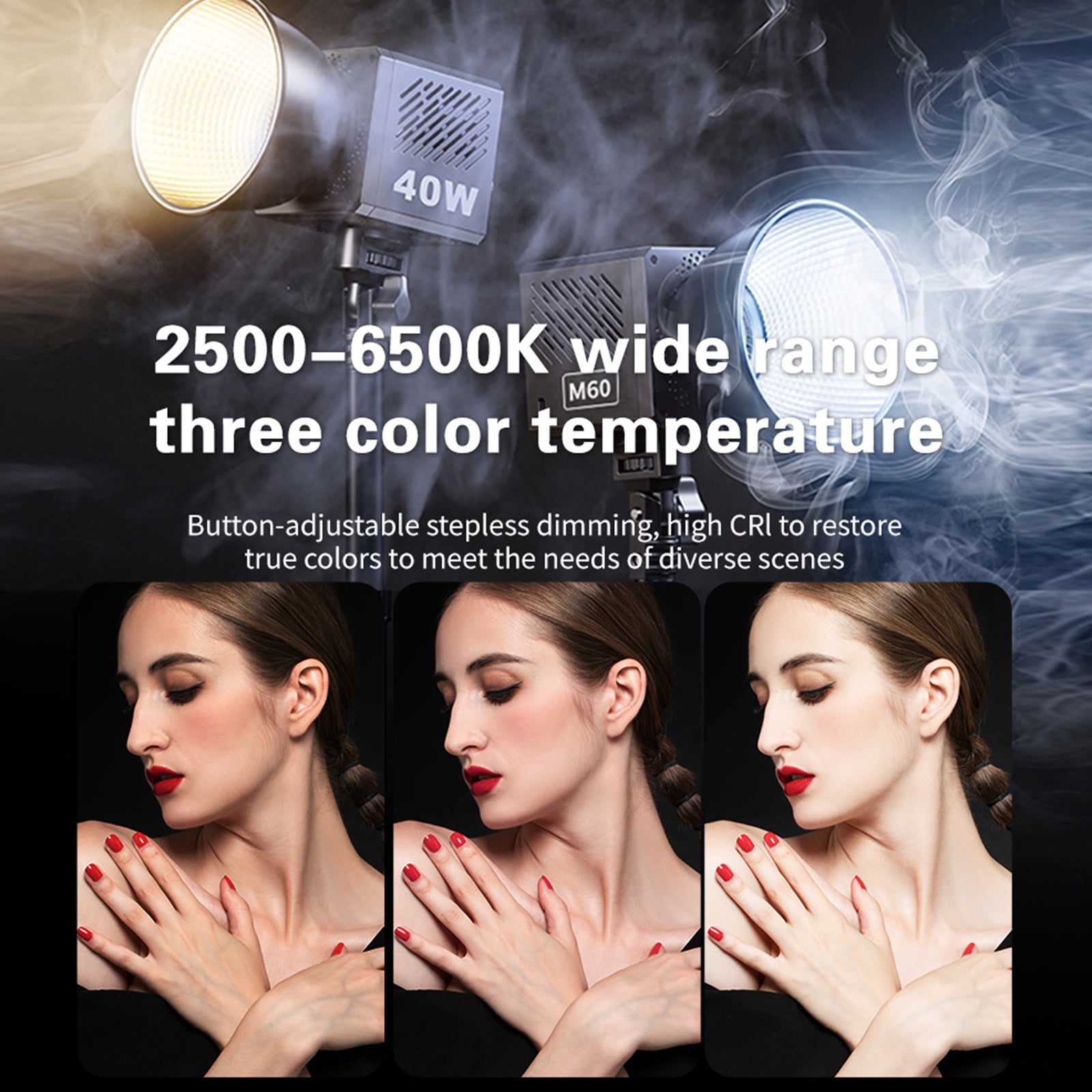 Lumière LED extérieure de lumière solaire d'épi de lumière de photographie de la puissance élevée M60 de 40W