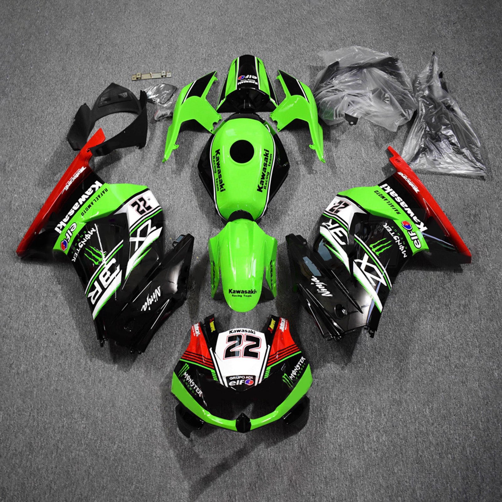 Kit carena iniezione carrozzeria in plastica ABS adatta per Kawasaki EX250 Ninja250R 2008-2012