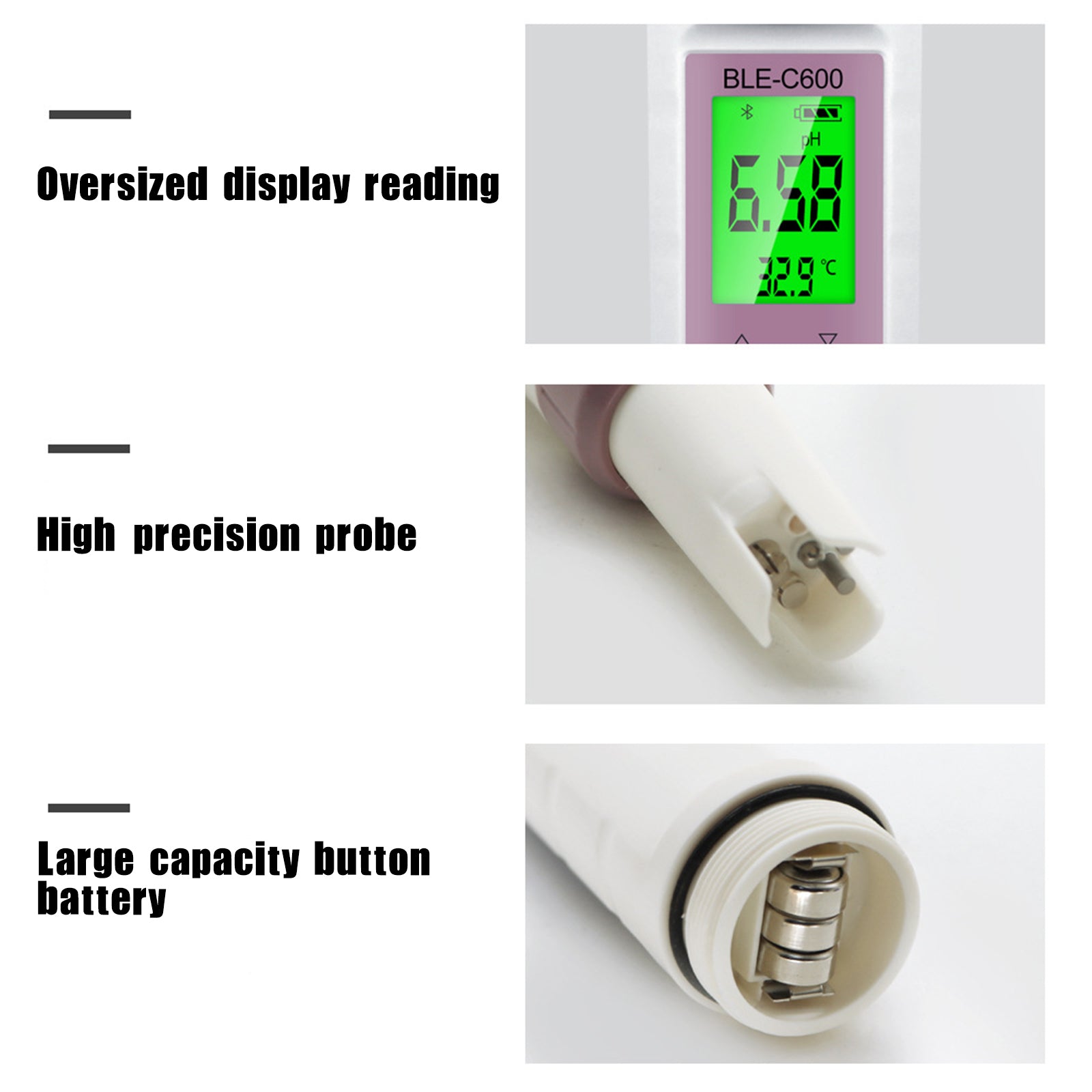 7 en 1 PH EC conductividad TDS salinidad ORP SG medidor de dientes azules medidas