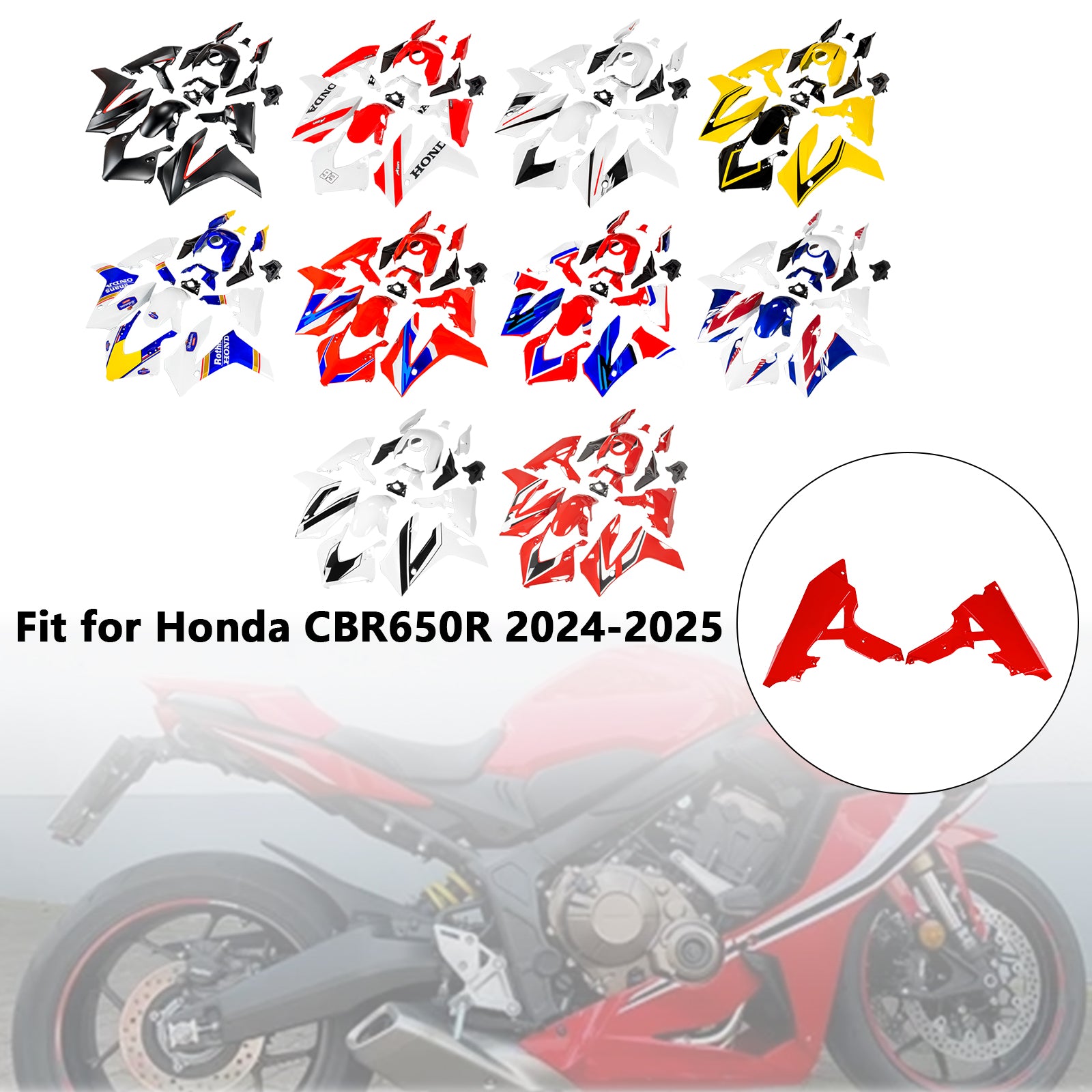 Kit de carenado de carrocería de plástico ABS de inyección para Honda CBR650R 2024-2025