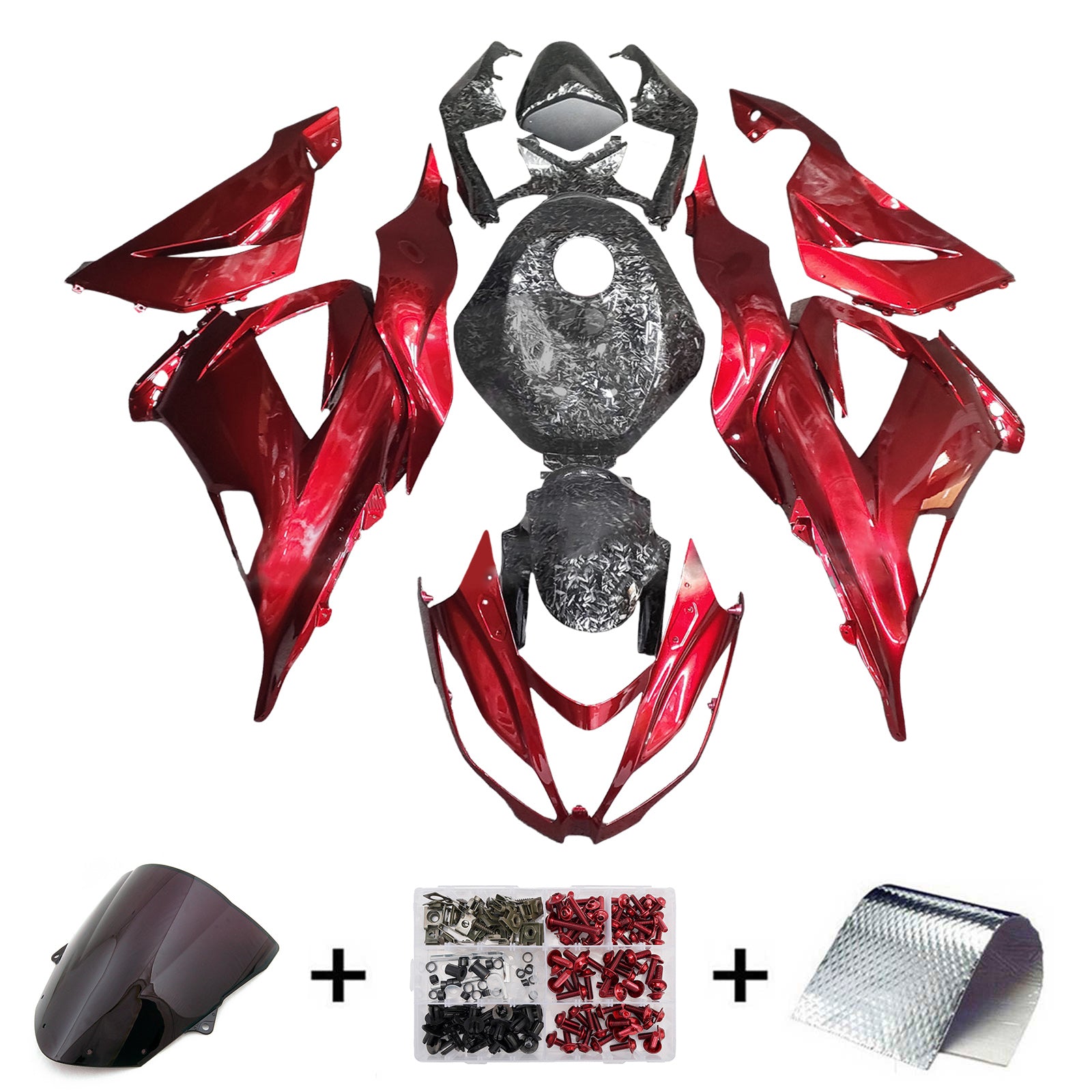 Kit de carénage injection de carrosserie en plastique ABS FAX pour Kawasaki ZX6R 636 2013-2018