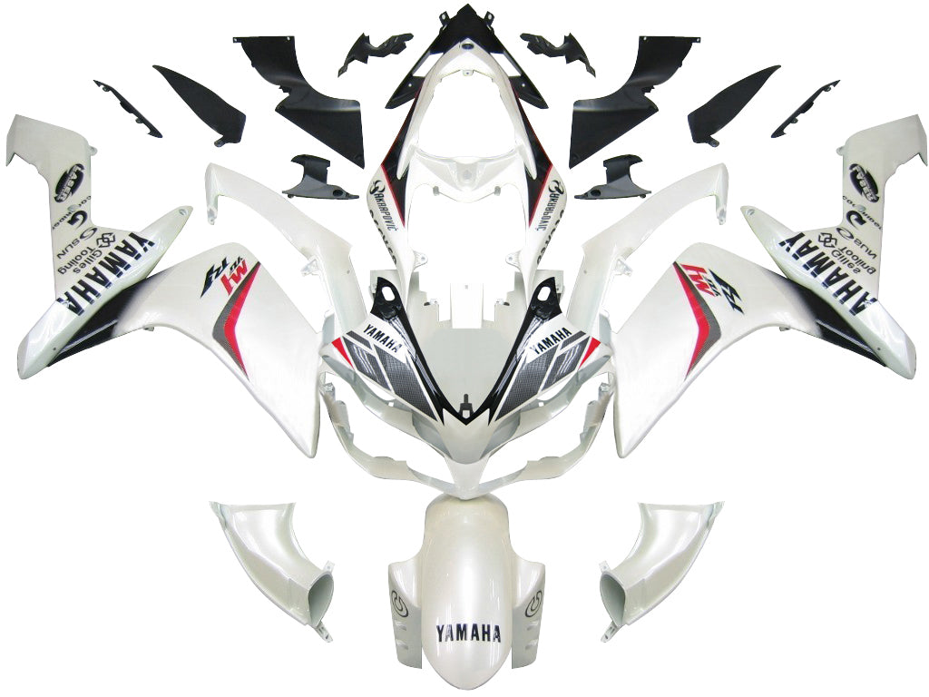 2007-2008 Yamaha YZF-R1 Carénages de course aspect carbone blanc générique