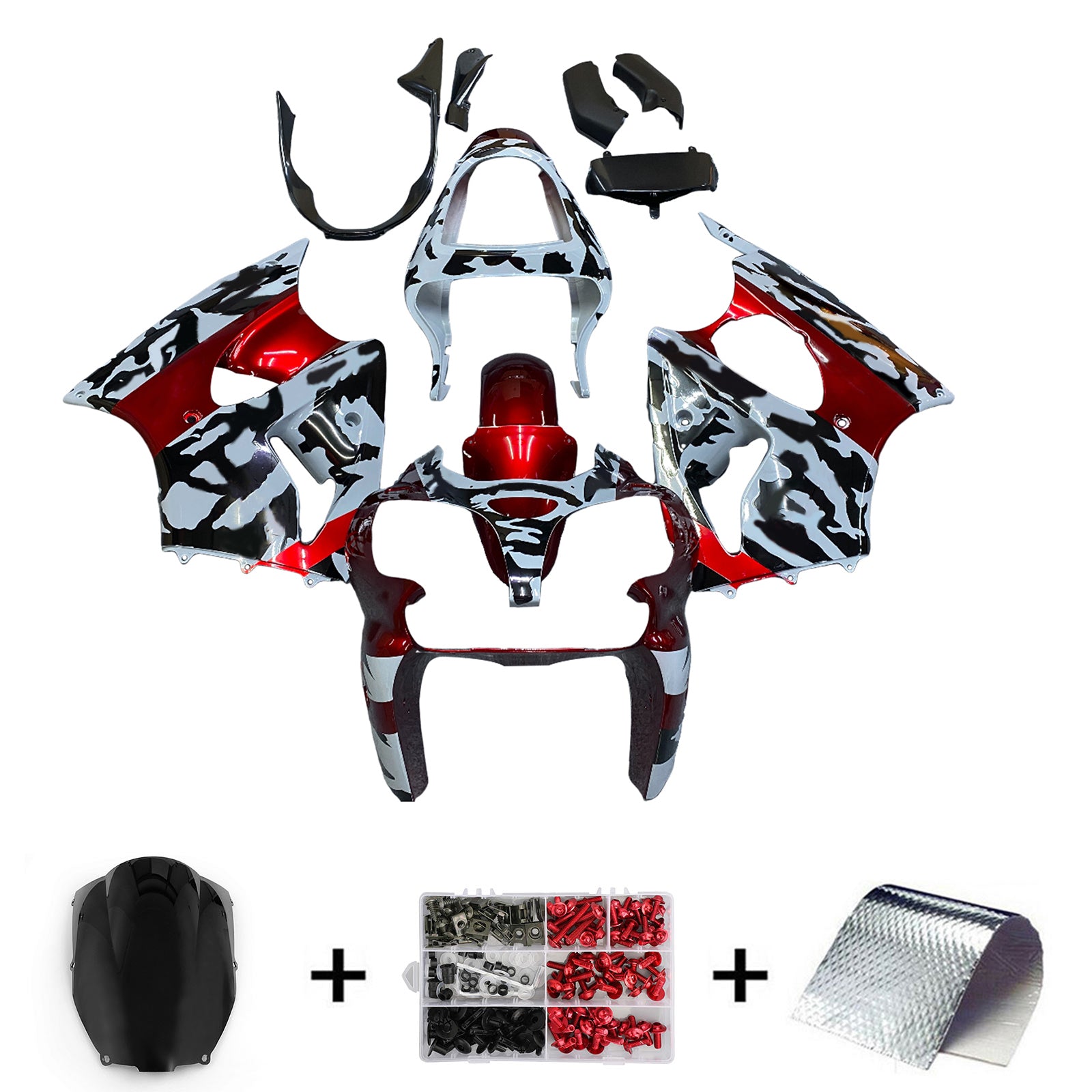 Injection Fairing Kit Bodywork For Kawasaki ZX6R 636 2000-2002 ZZR600 2005-2008