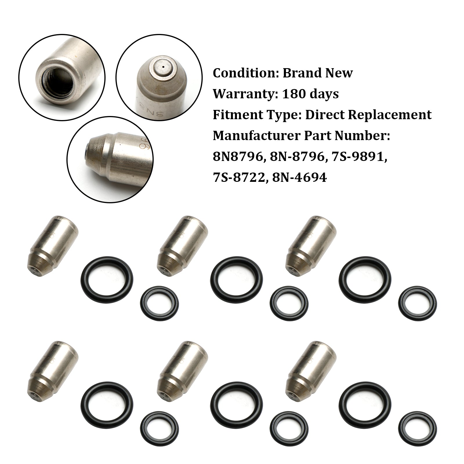 6 STK Injektordyse Servicegruppe 8N8796 Passer Caterpillar 3304 3306 D330C D333C