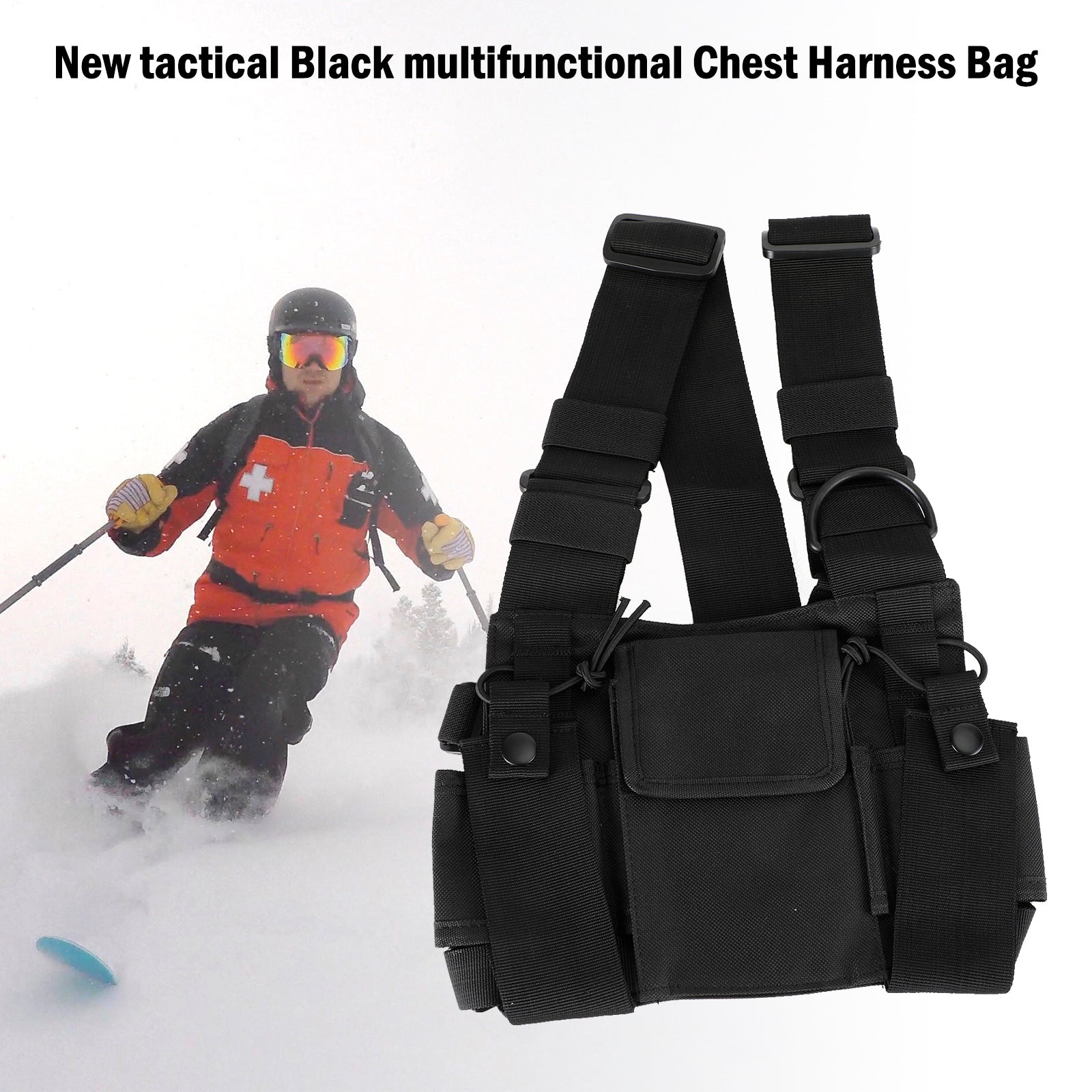 New Tactical Bilateral Chest Harness Bag for Field Operations Radio Universal