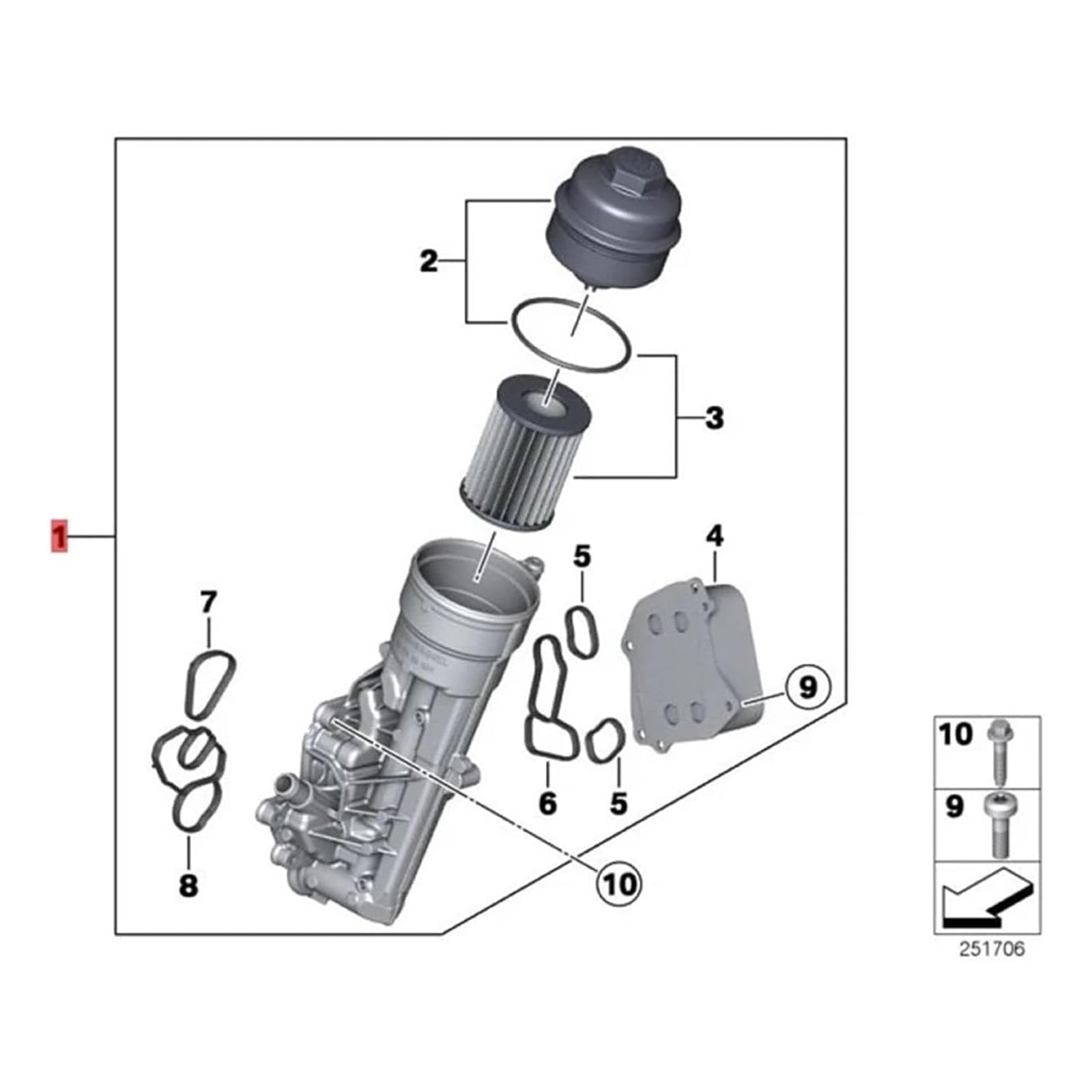 11417600468 Engine Oil Cooler Filter Housing For BMW F20 F21 F30