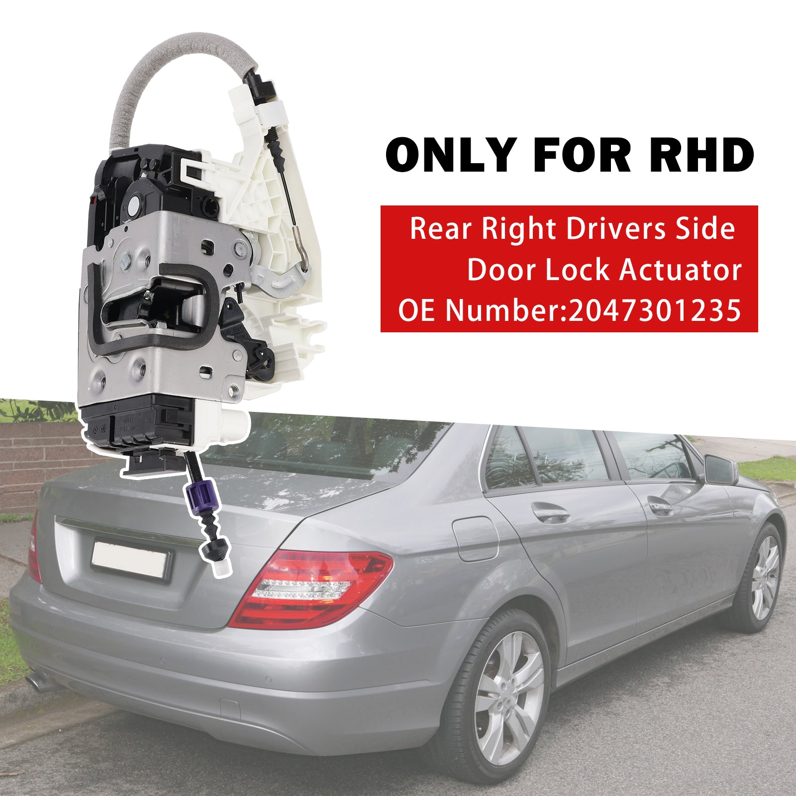 Rear Right Drivers Side Door Lock Actuator 2047301235 For Benz W204 2007-2011
