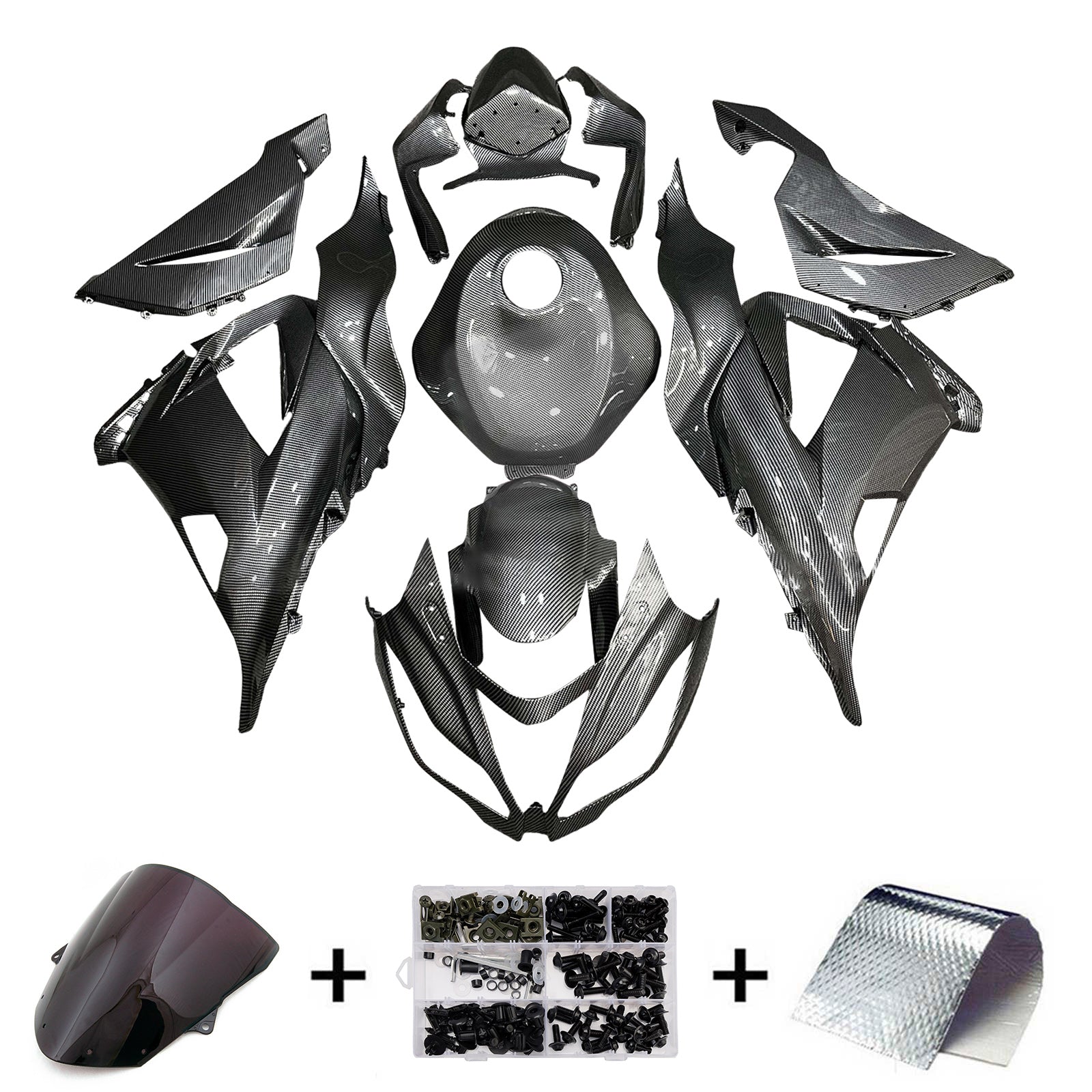 Injeksjon Fairing Kit Bodywork Plast Abs Fit for Kawasaki ZX6R 636 2013-2018