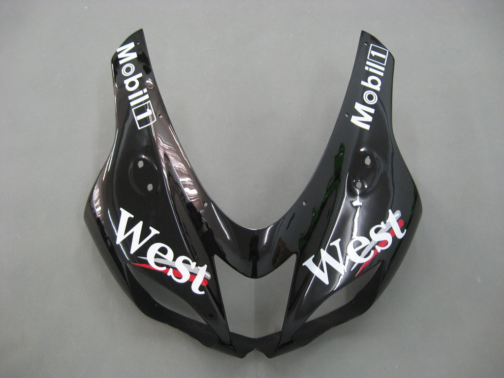 2007-2008 Kawasaki ZX6R ZX636 Amotopart Fairings Black White West Ninja Racing Customs Fairing