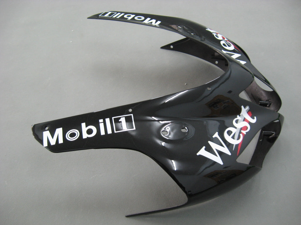 2007-2008 Kawasaki ZX6R ZX636 Amotopart Fairings Black White West Ninja Racing Customs Fairing