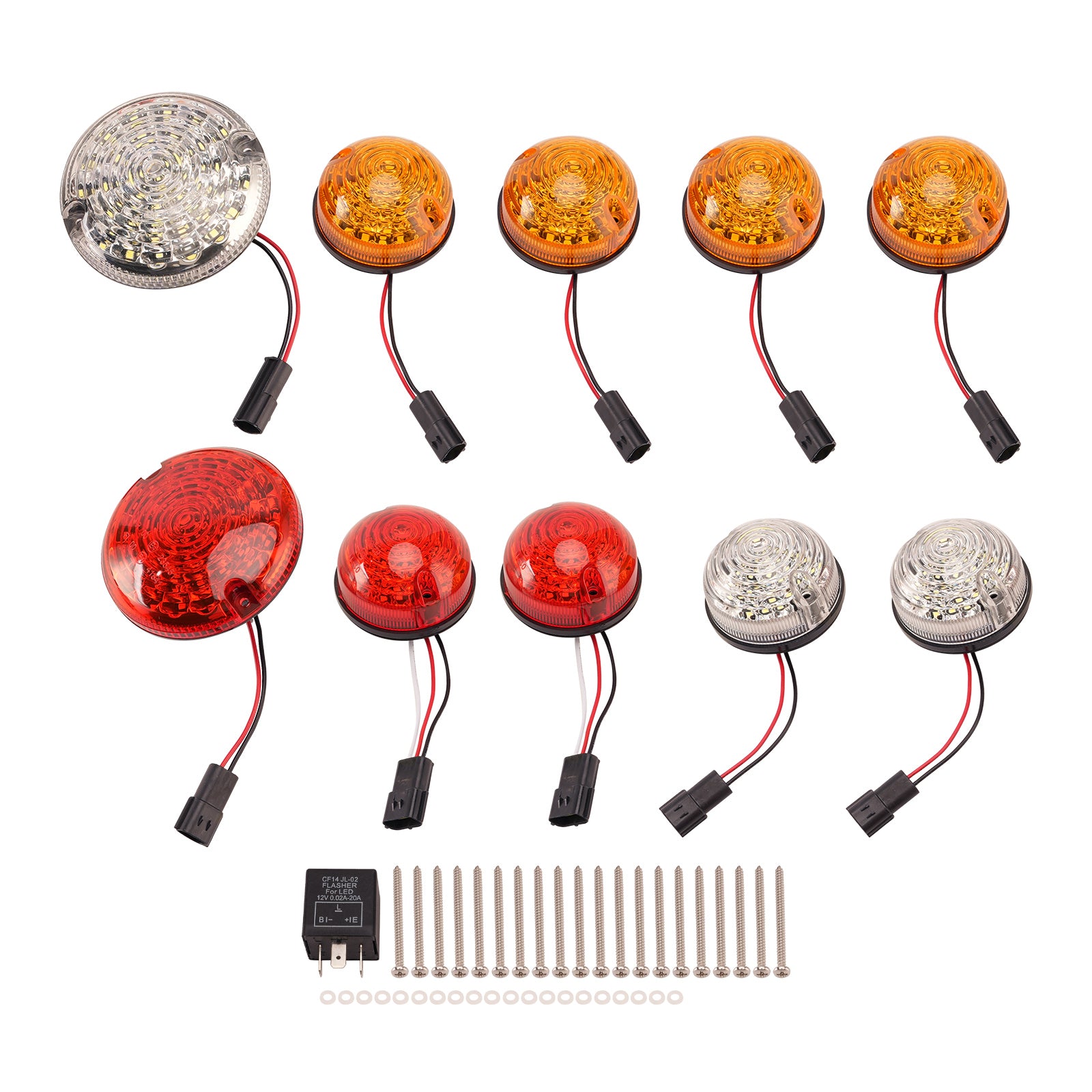 10PCS Color LED DRL Driving Daytime Fog Tail Lights Kit for Land Rover Defender