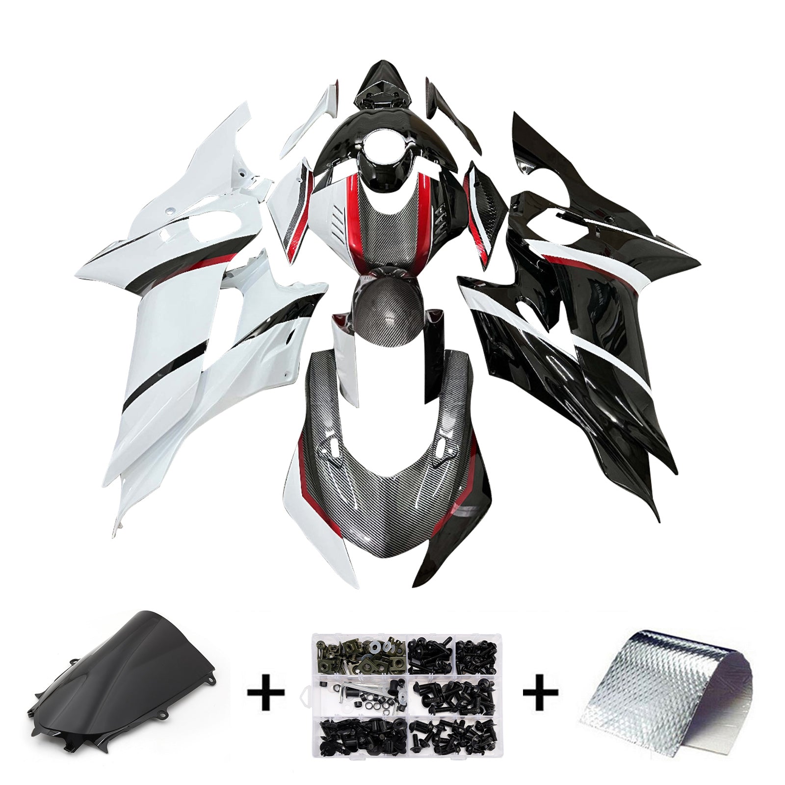 Kit de carenado de inyección, carrocería de plástico ABS apto para Yamaha YZF-R6 2017-2023