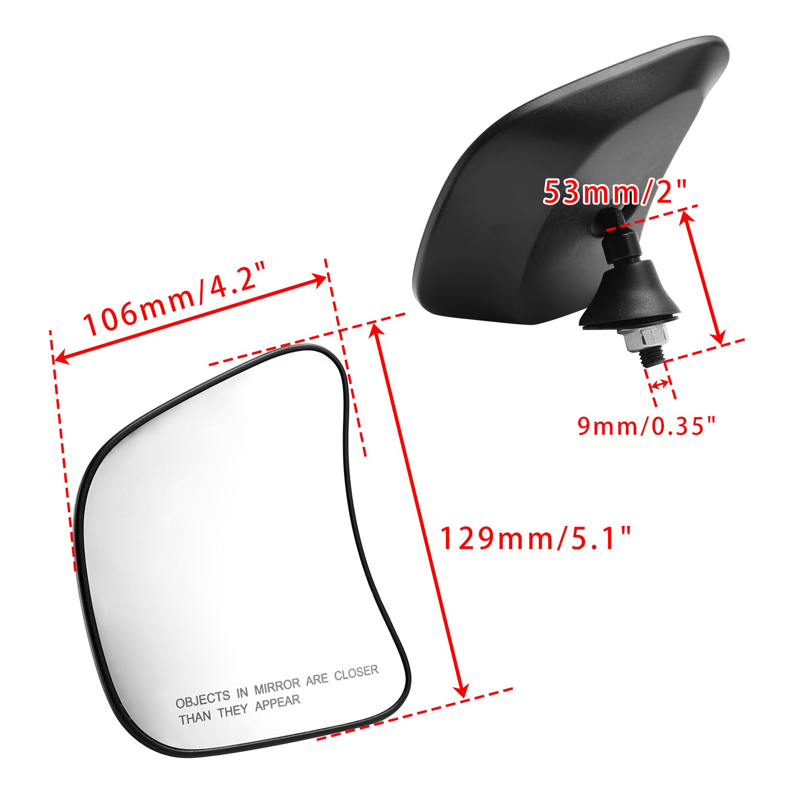 Black Fairing Mount Mirrors For Touring CVO Street Glide FLHXSE 2023-2024