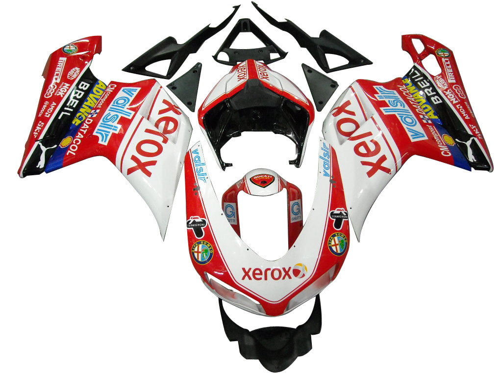 2007-2012 Ducati 1098/1198/848 Rood Xerox Carrosseriekuip ABS Spuitgietmatrijs 4# Generiek