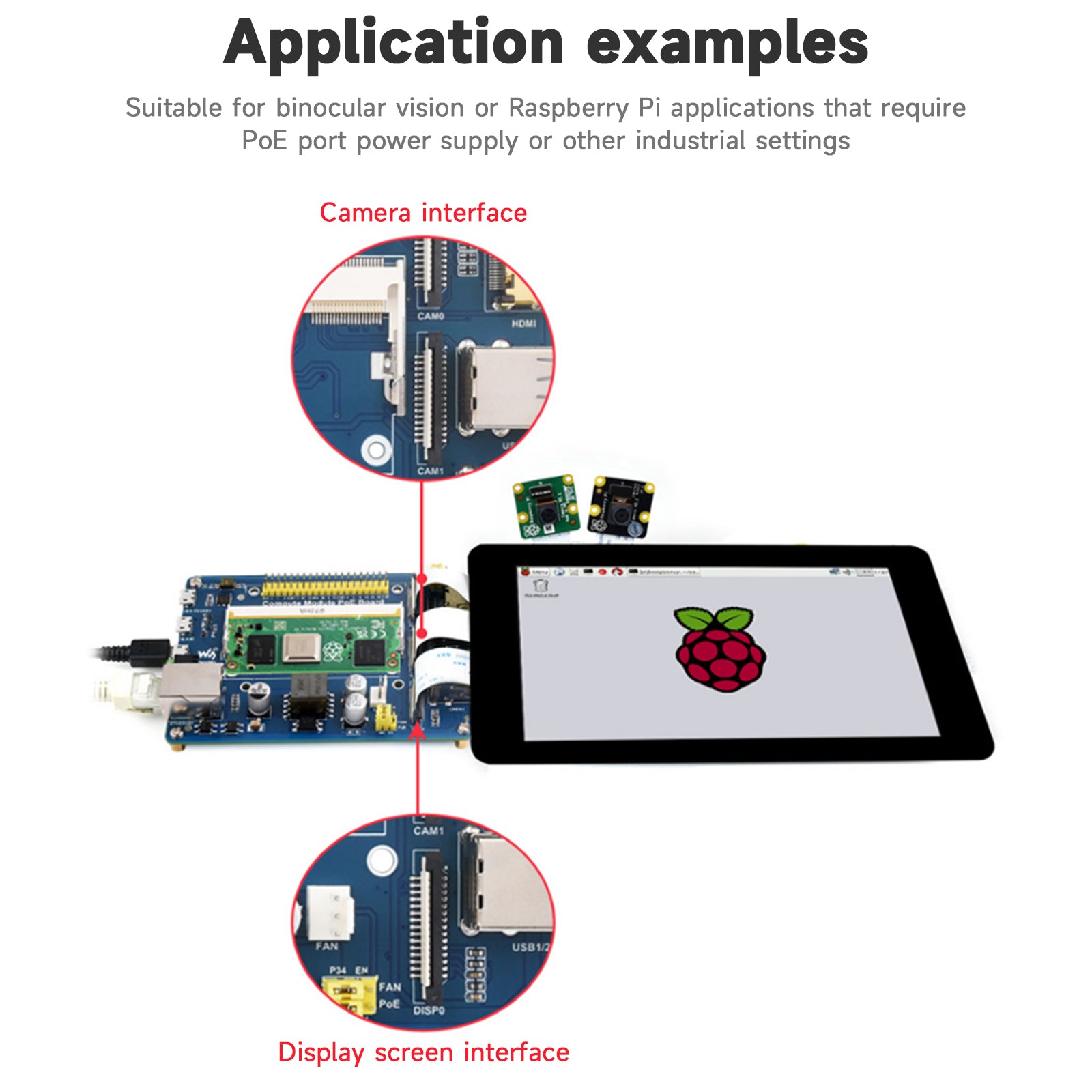 Carte d'extension de Module de calcul Raspberry Pi CM4S/CM3, plinthe, alimentation POE