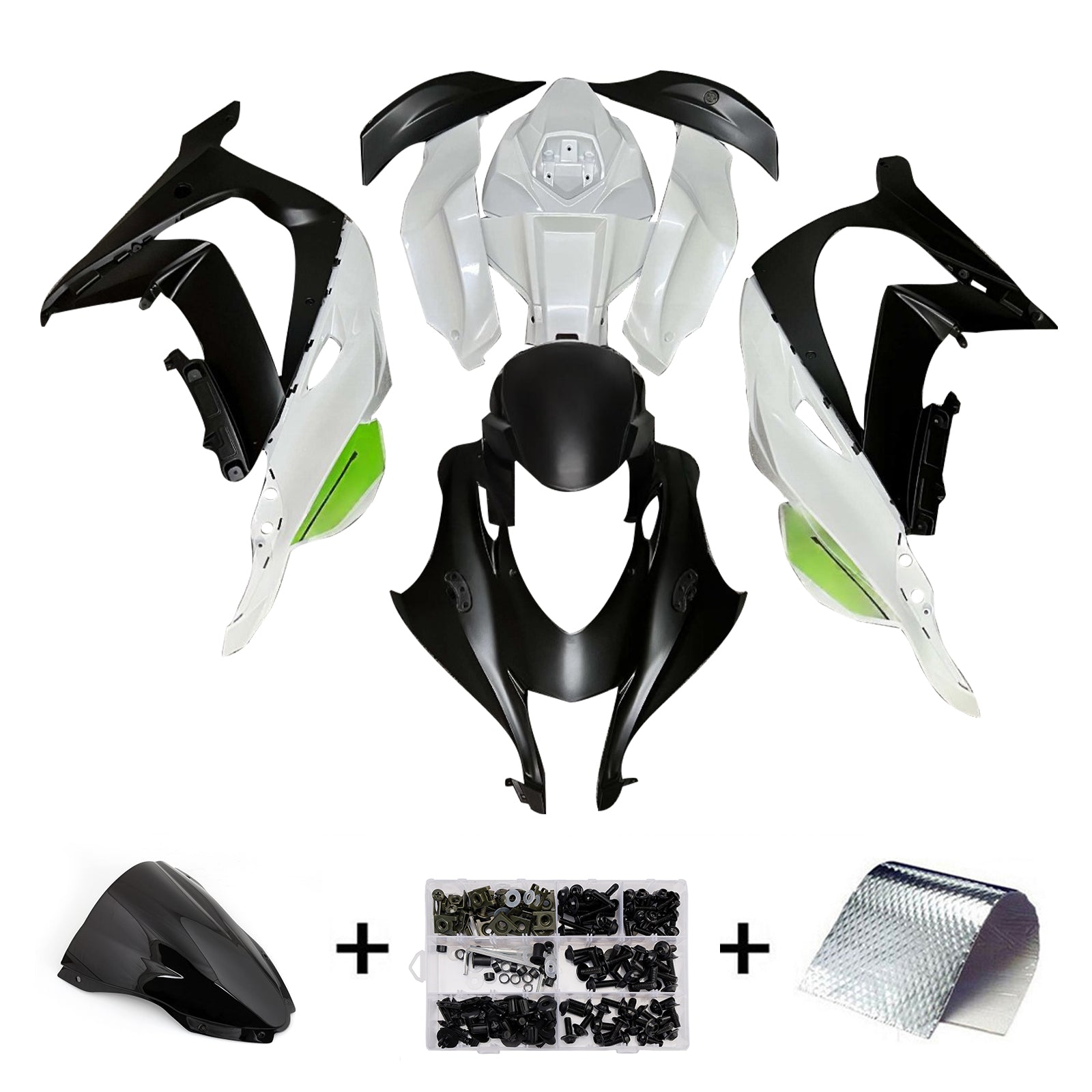 Injeksjon Fairing Kit karosseri plast ABS Fit for Kawasaki ZX10R 2016-2020