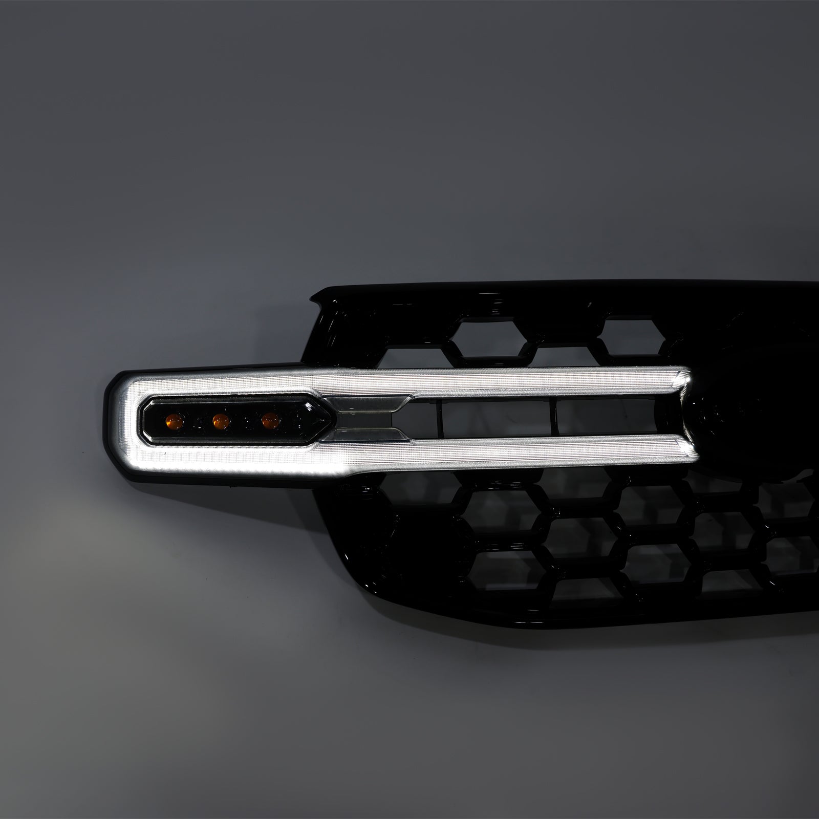 Front Bumper Grille Grill Fit Ford Ranger Everest Next Gen Wildtrak 2023-2024 (med hvit LED)