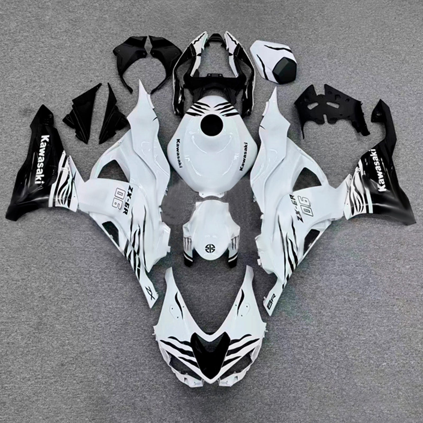 Kit carenatura iniezione carrozzeria in plastica ABS adatta per Kawasaki ZX-6R 2024-2025