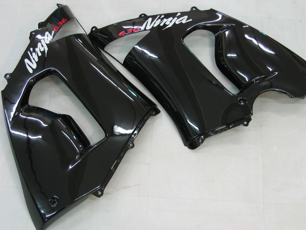 2005-2006 Kawasaki ZX6R 636 Fairings Black ZX6R Racing Generic