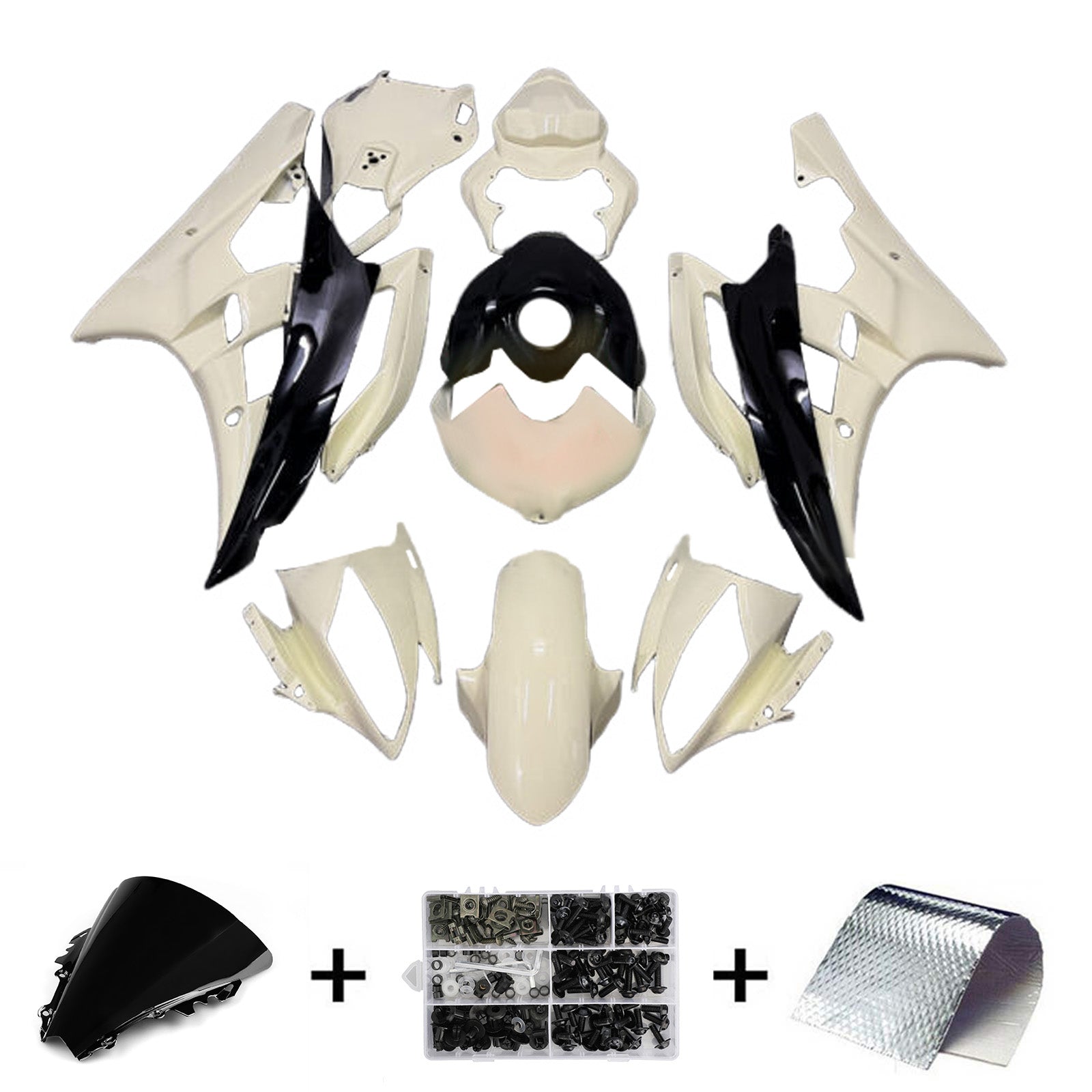 Kit de carénage d'injection carrosserie plastique ABS pour Yamaha YZFR6 YZF-R6 2006-2007