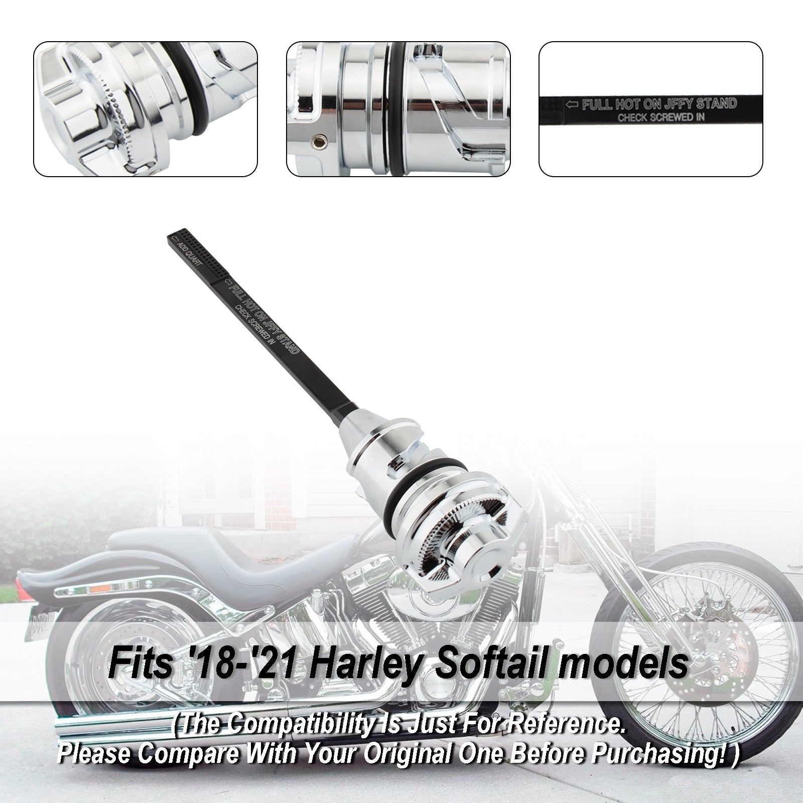 Oliepeilstok Tankdop Plug Geschikt voor Softail Breakout Fat Boy 114 Street Bob 18-22