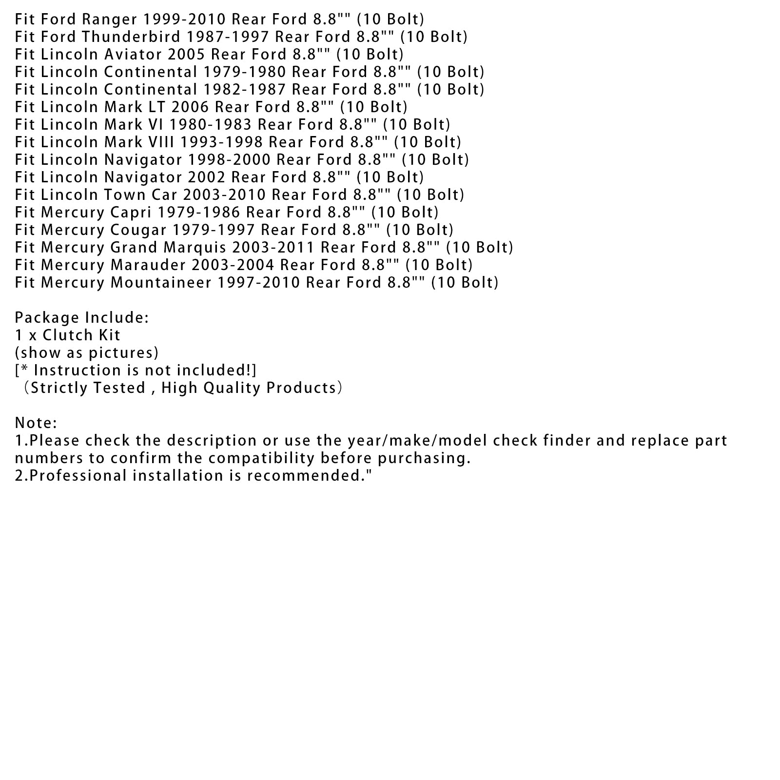 Ford Crown Victoria, rok výroby 2003 – 2009 8.8" Sada spojky Traclok Posi, LSD Spider Gears, ZIKF8.8-T/L-31