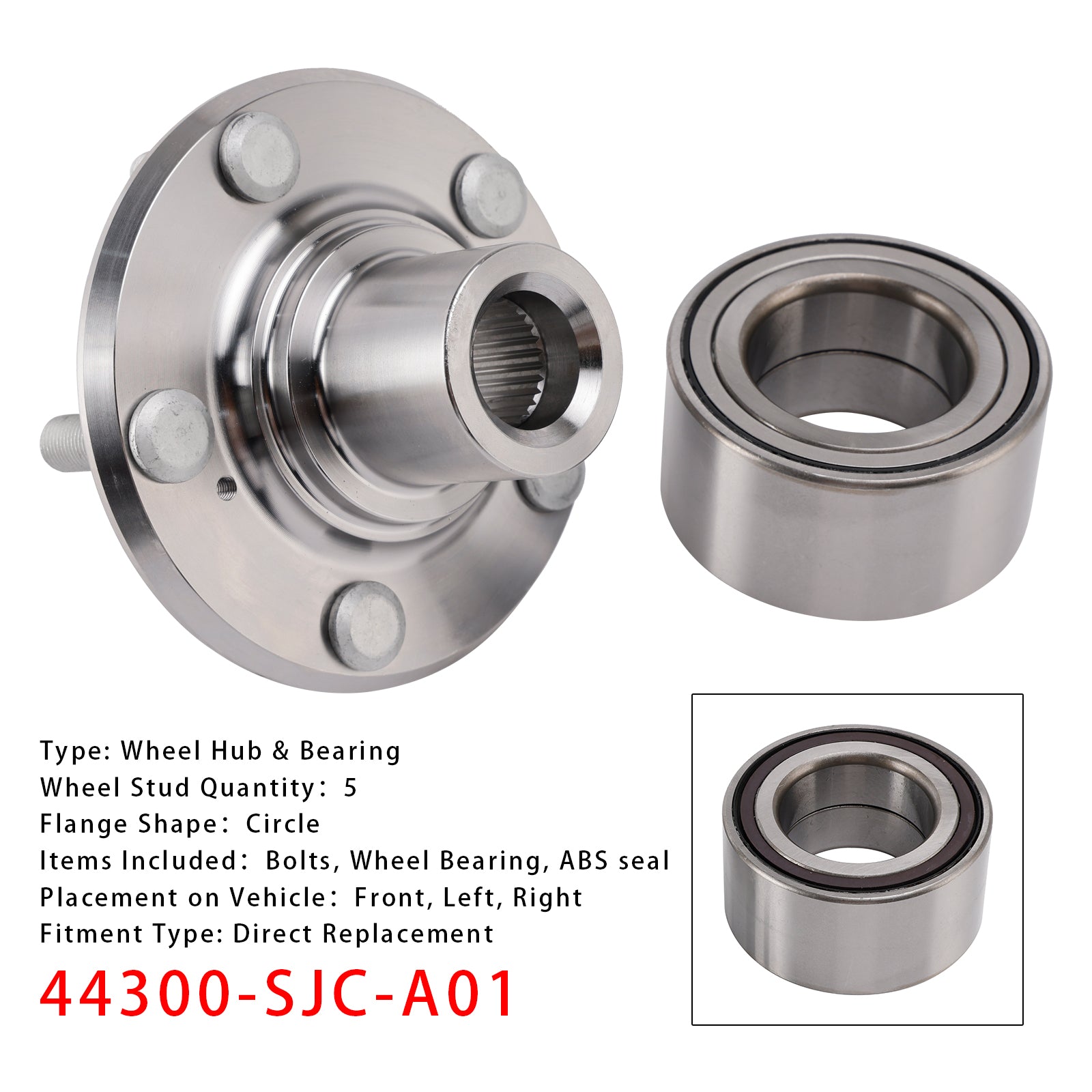 2006-2014 Honda Ridgeline Front Wheel Hub & Bearing 44300-SJC-A01