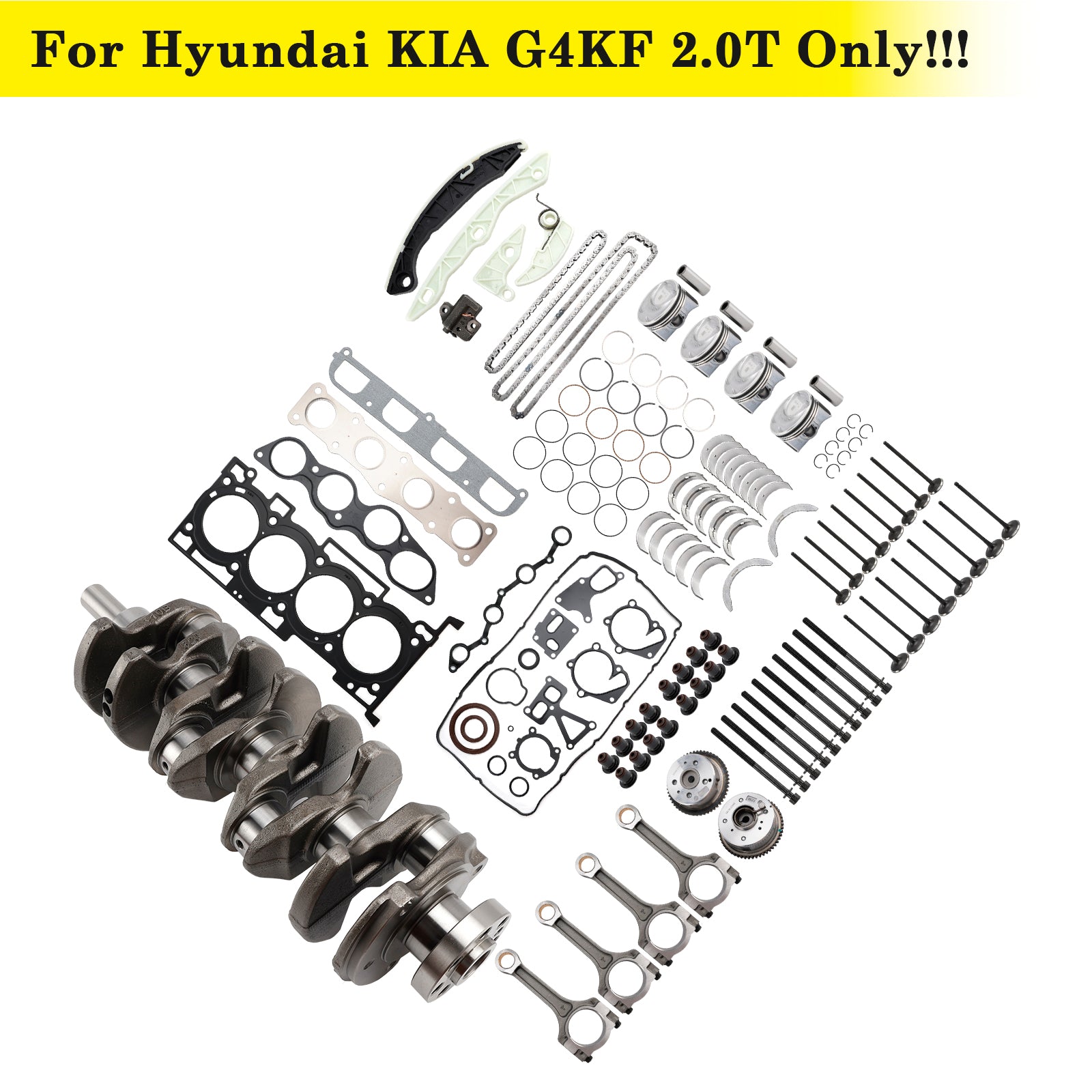 2011-2016 Hyundai Sonata G4KF 2.0t Moteur Kit de reconstruction Crankshaft Con Rods Timing 231112G430 234102G400