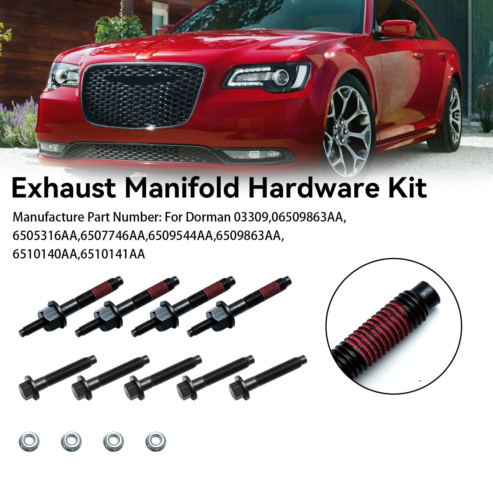 Kit de matériel de collecteur d'échappement 03309 pour Dorman pour Ram pour Dodge pour Jeep