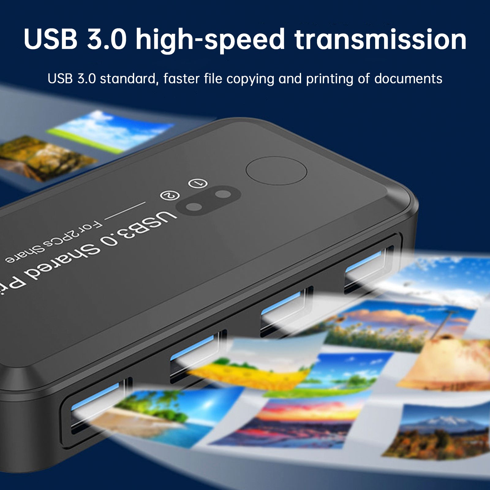 USB3.0-switcher 2 ingangen en 4 uitgangen voor het delen van printers Twee computers delen